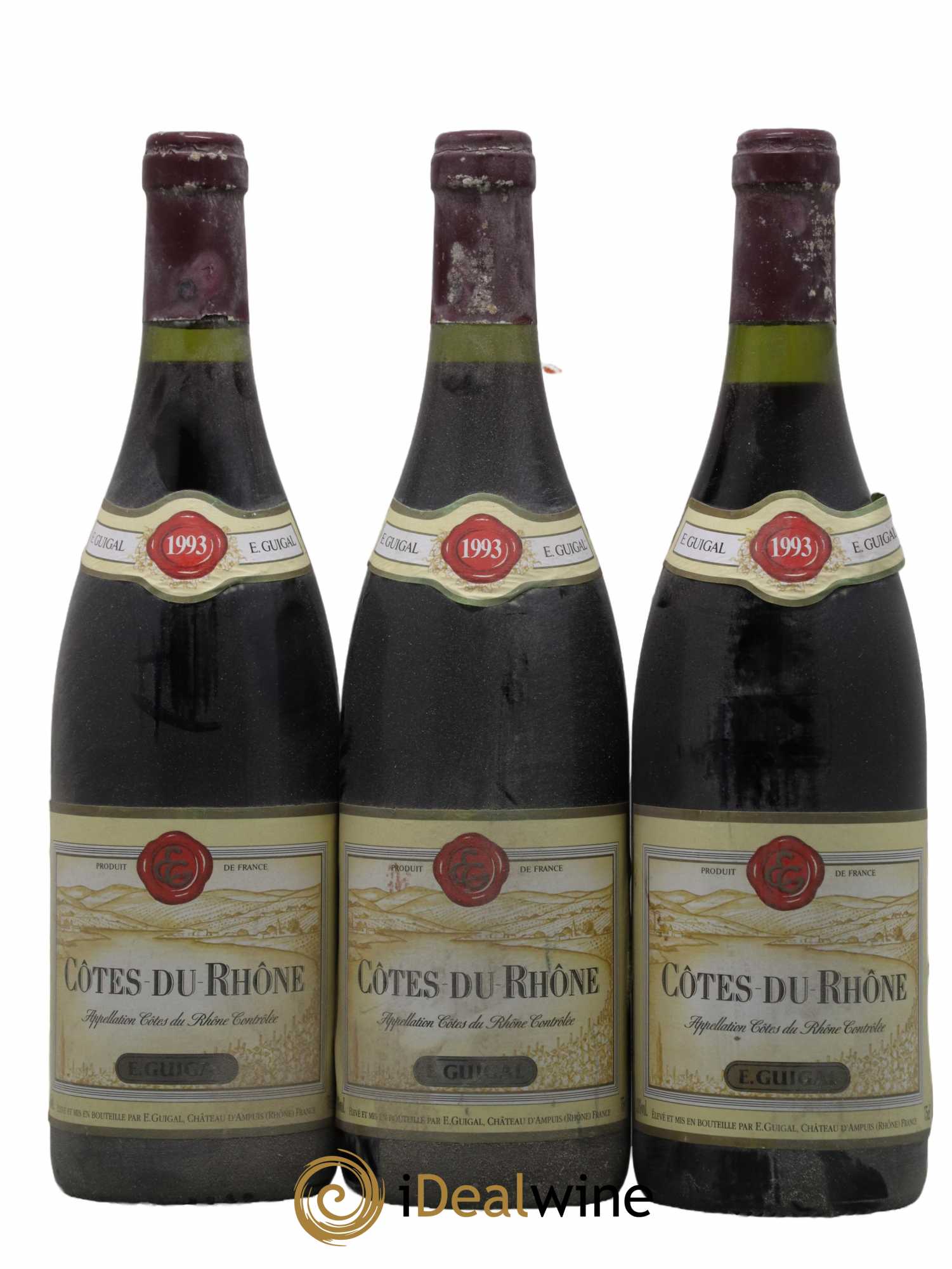 Côtes-du-Rhône Guigal 1993 - Lot de 3 bouteilles - 0