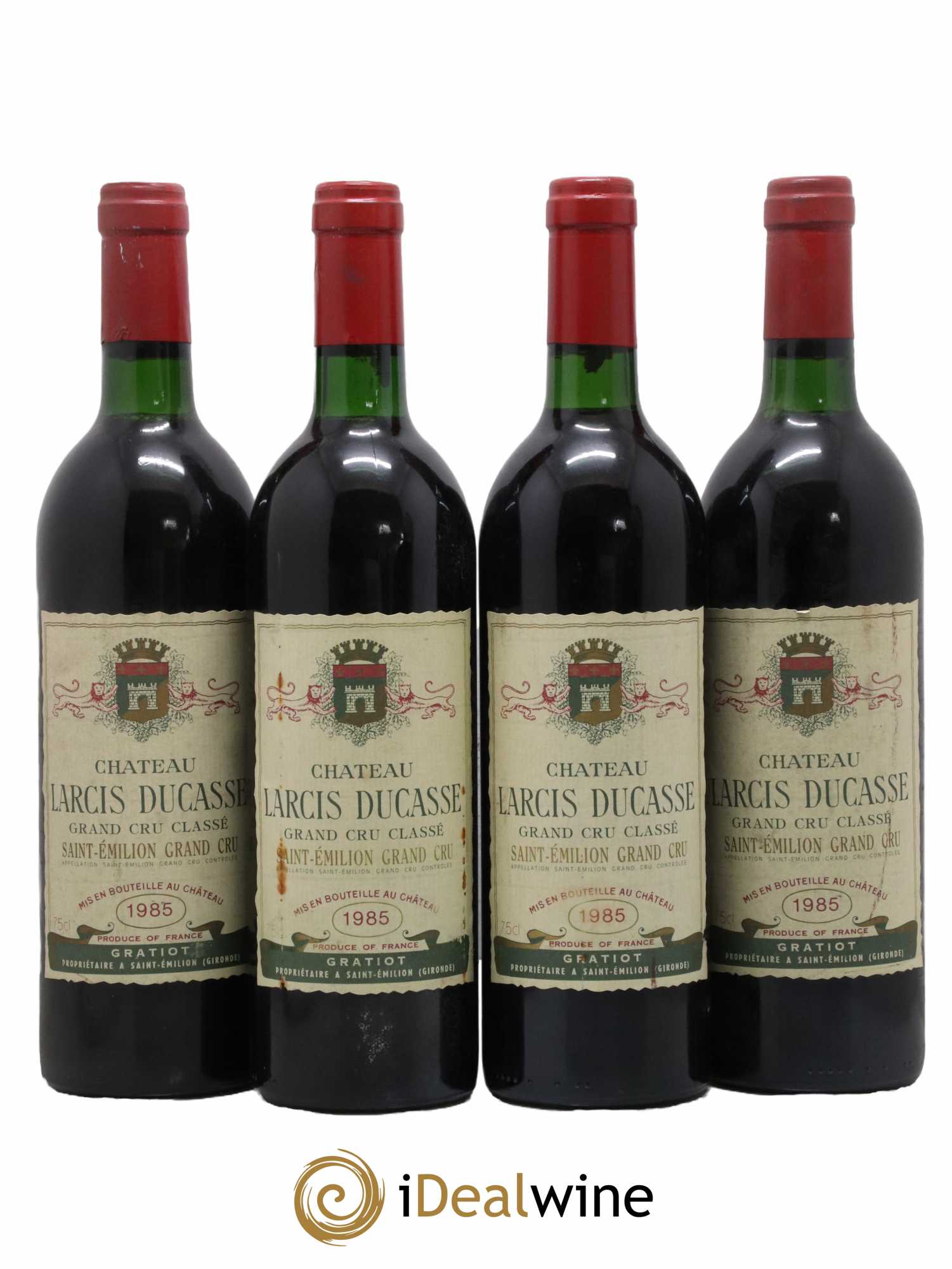 Château Larcis Ducasse 1er Grand Cru Classé B 1985 - Lot de 4 bouteilles - 0
