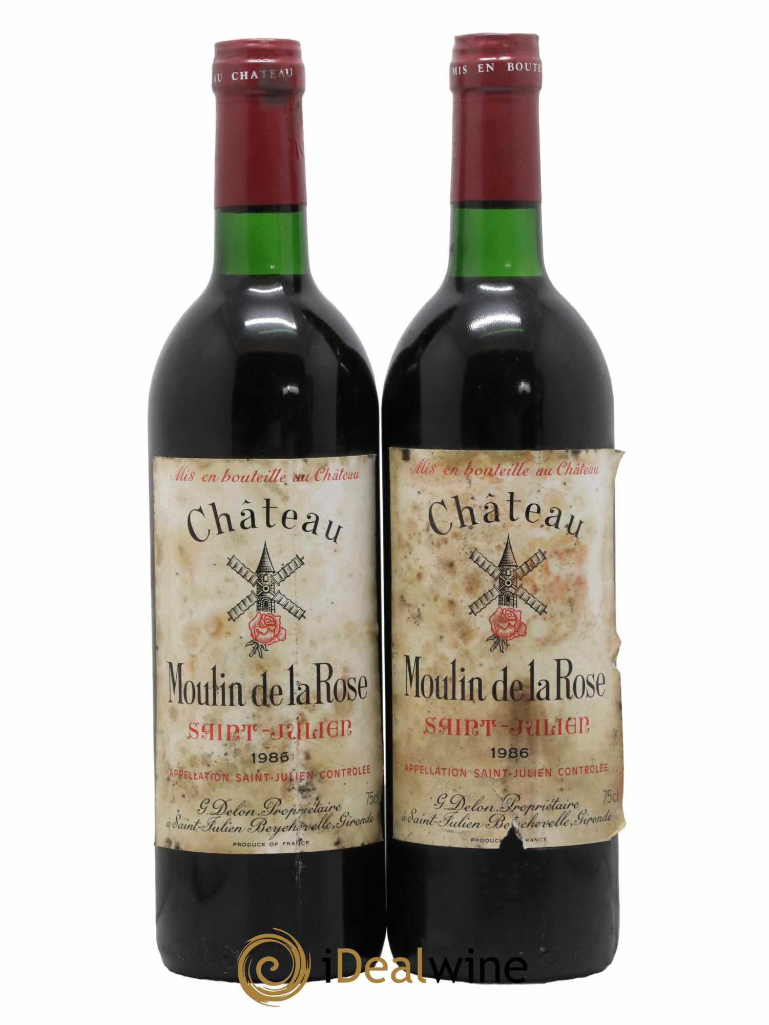Château Moulin de la Rose Cru Bourgeois 1986 - Lot de 2 bouteilles - 0