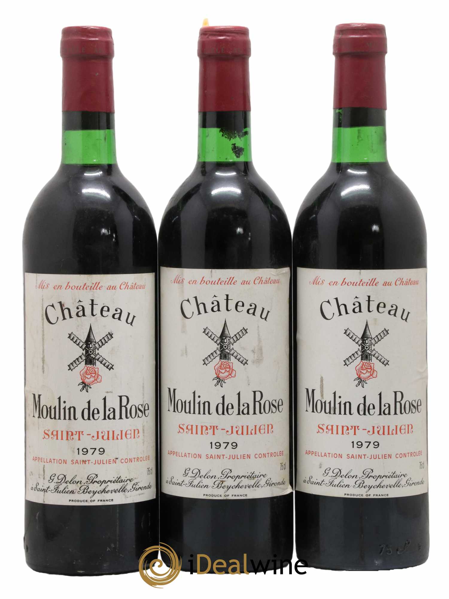 Château Moulin de la Rose Cru Bourgeois 1979 - Lot de 3 bouteilles - 0