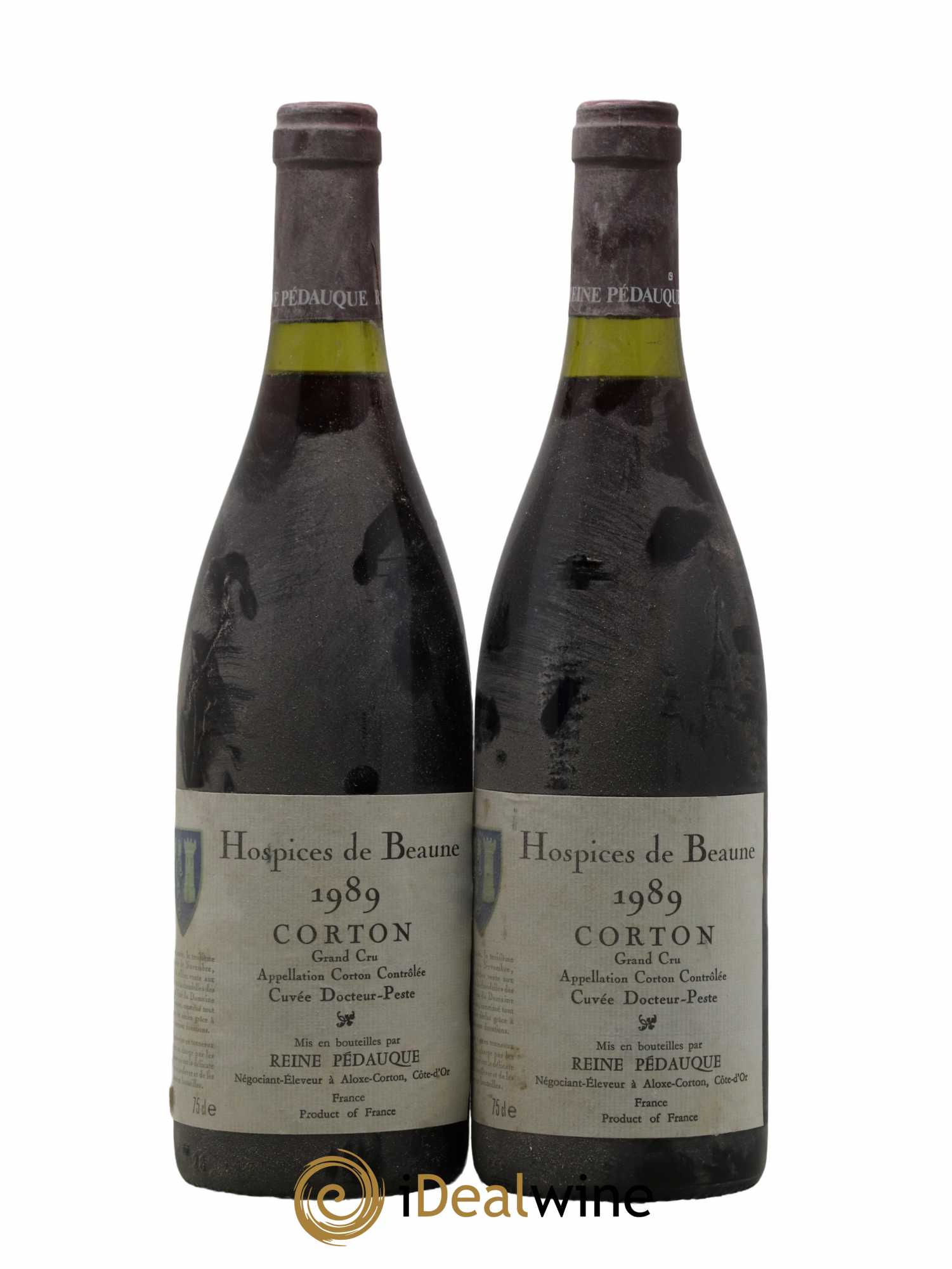 Corton Grand Cru Cuvee Docteur Peste Hospices De Beaune Reine Pédauque 1989 - Lot de 2 bouteilles - 0