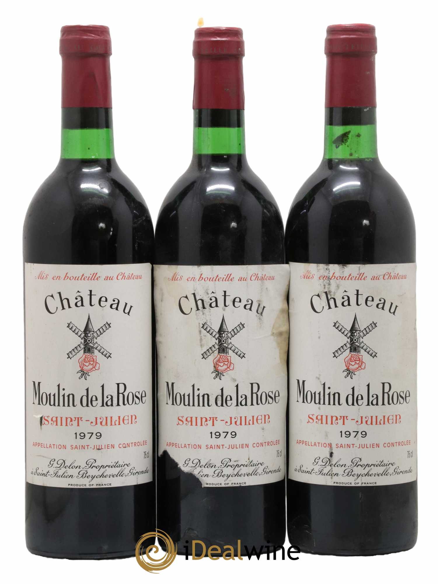 Château Moulin de la Rose Cru Bourgeois 1979 - Lot de 3 bouteilles - 0