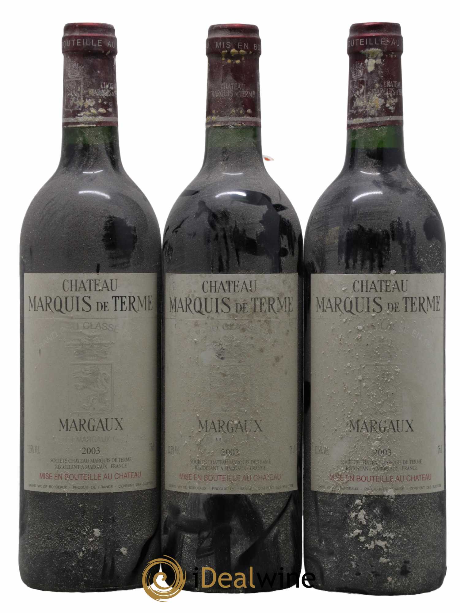 Château Marquis de Terme 4ème Grand Cru Classé 2003 - Lot de 3 bouteilles - 0