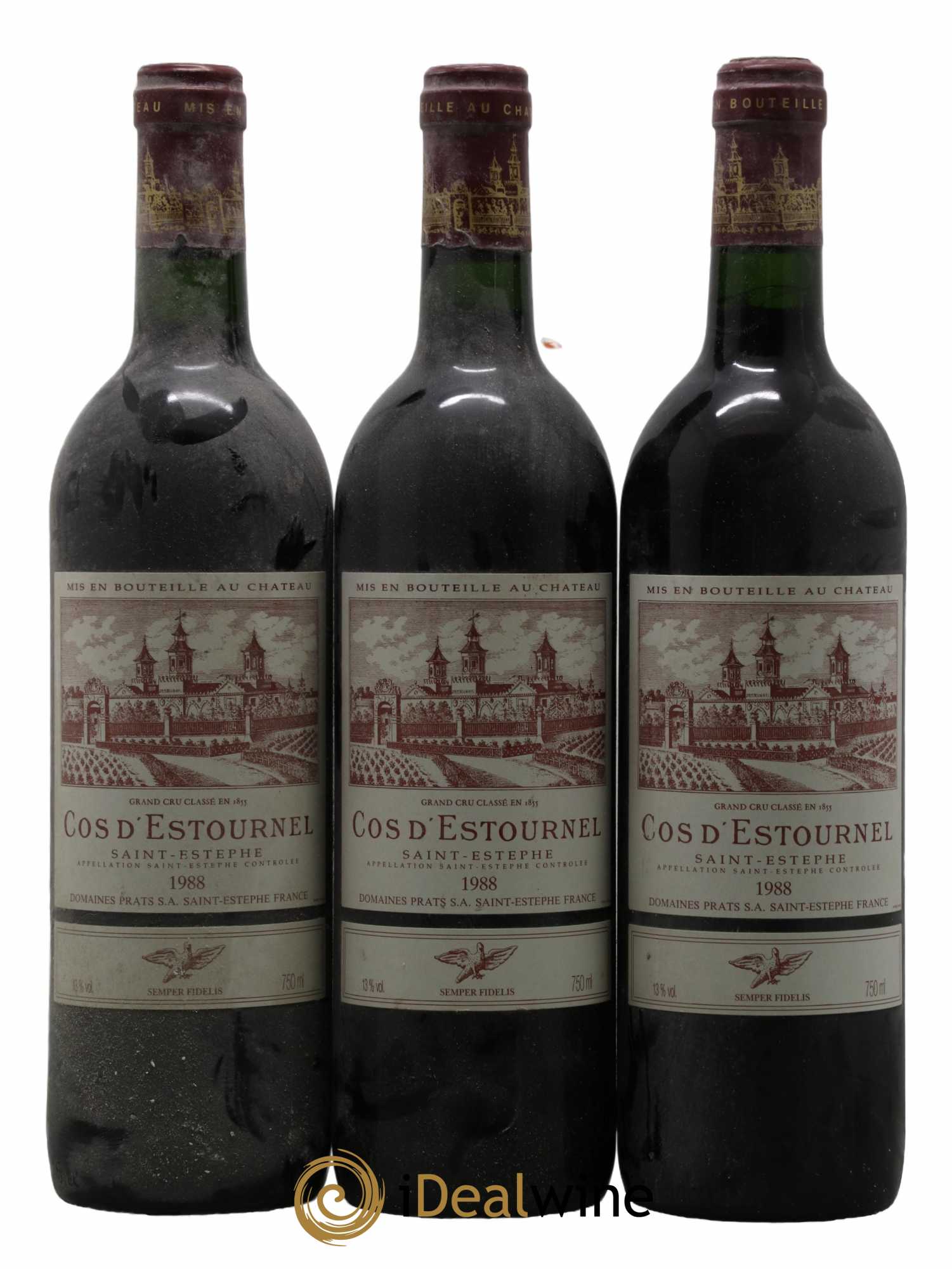 Cos d'Estournel 2ème Grand Cru Classé 1988 - Lot de 3 bouteilles - 0