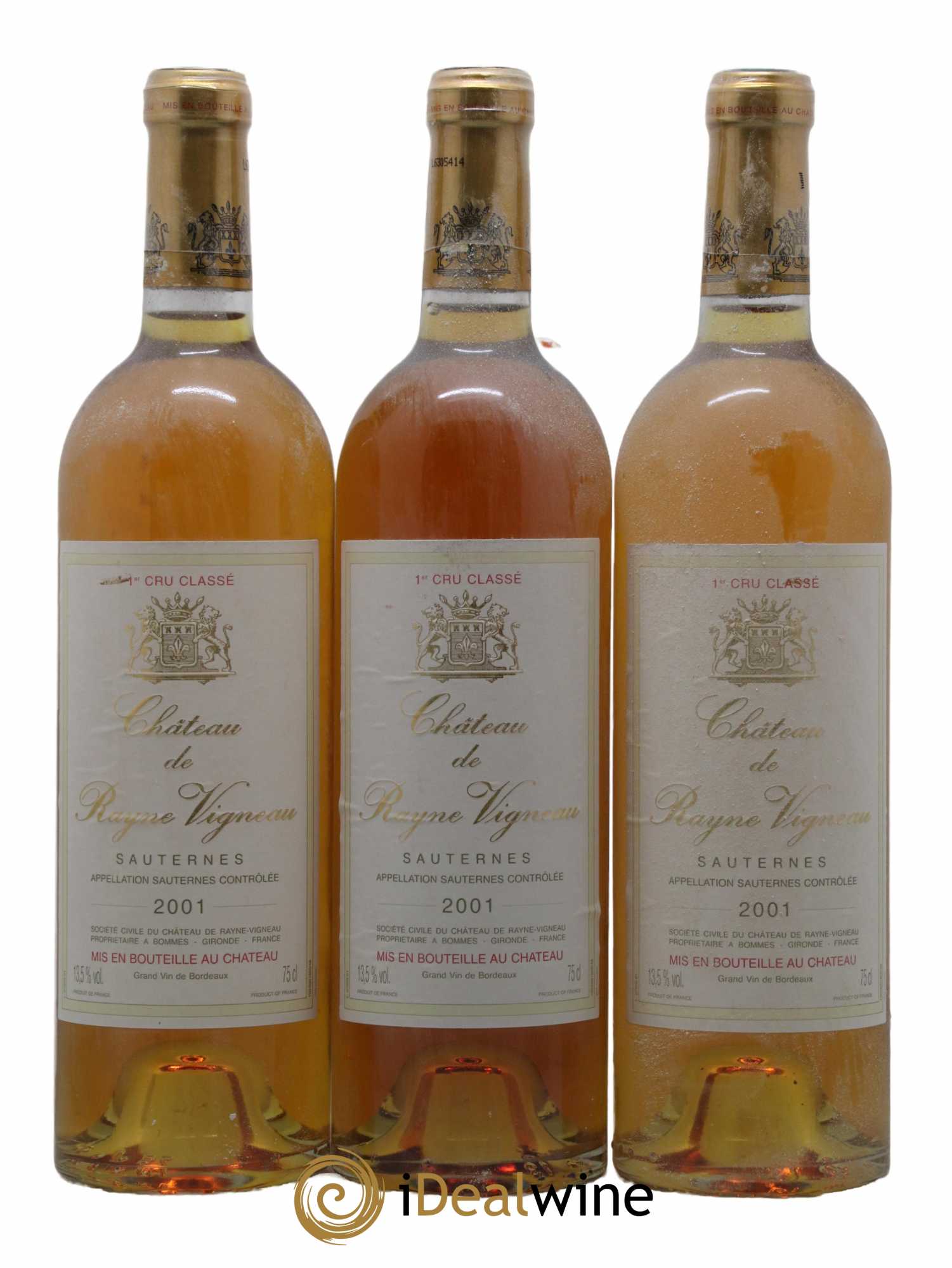 Château de Rayne Vigneau 1er Grand Cru Classé 2001 - Lotto di 3 bottiglie - 0