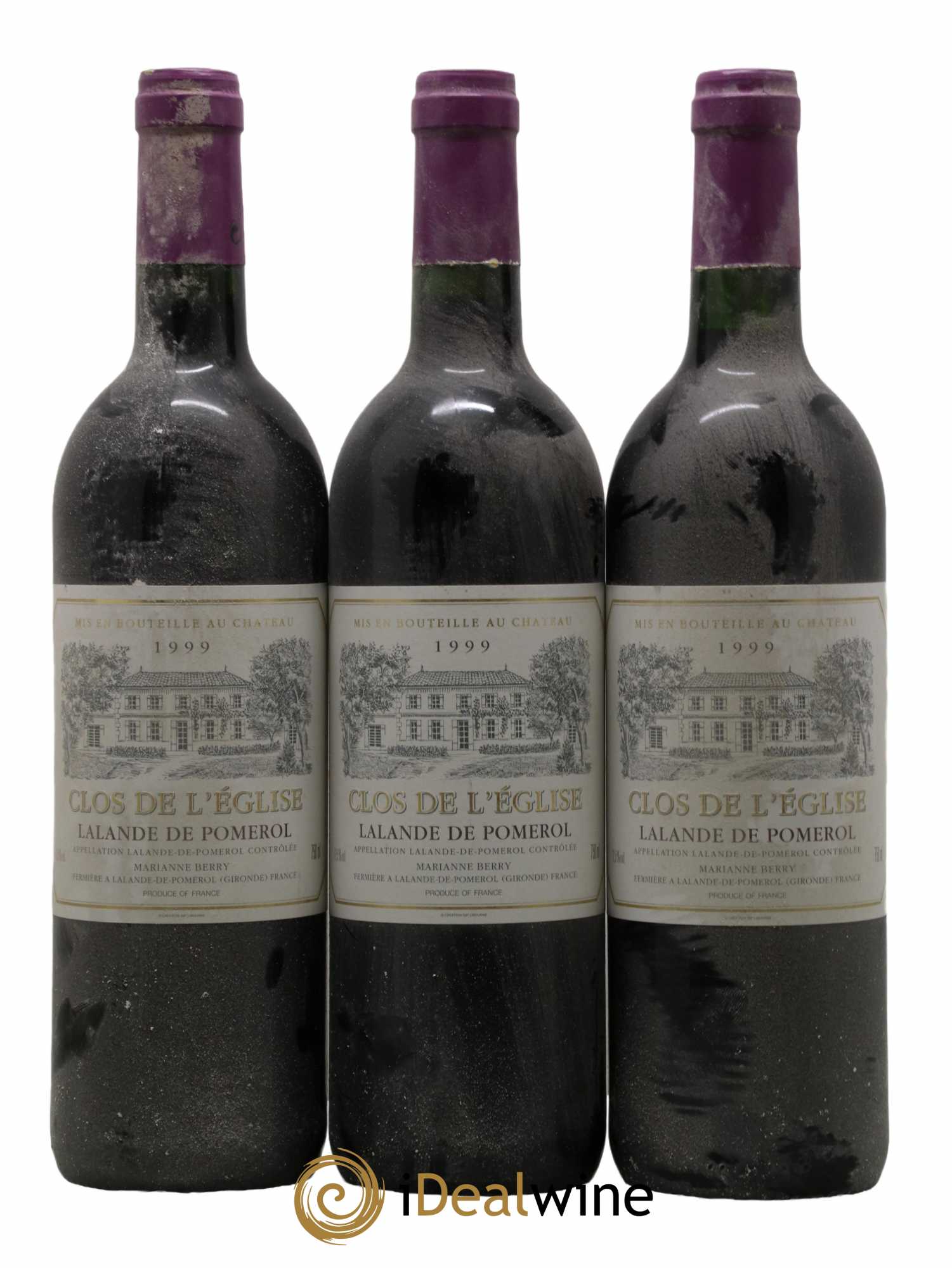 Lalande-de-Pomerol Clos de L'Eglise 1999 - Lot de 3 bouteilles - 0