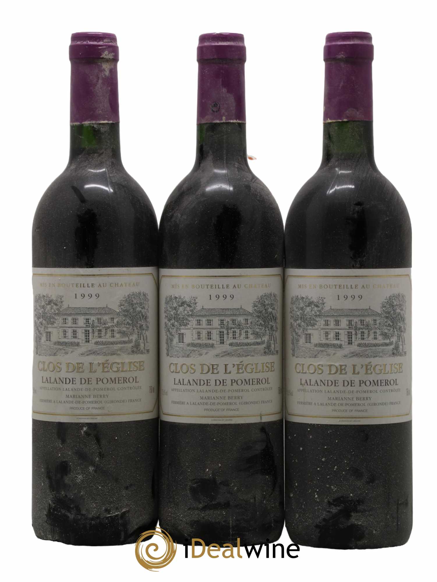 Lalande-de-Pomerol Clos de L'Eglise 1999 - Lot de 3 bouteilles - 0