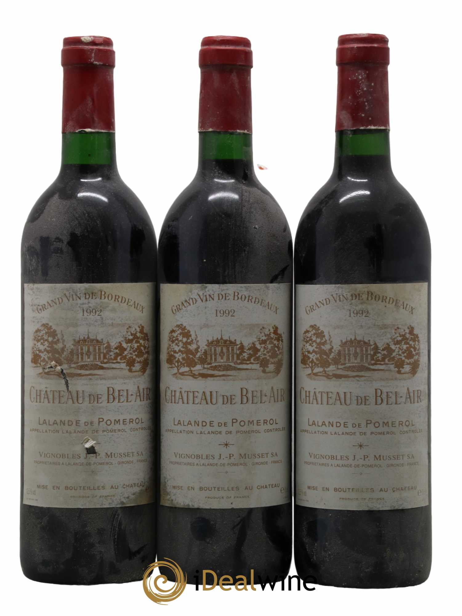 Lalande-de-Pomerol Chateau de Bel Air 1992 - Lot de 3 bouteilles - 0