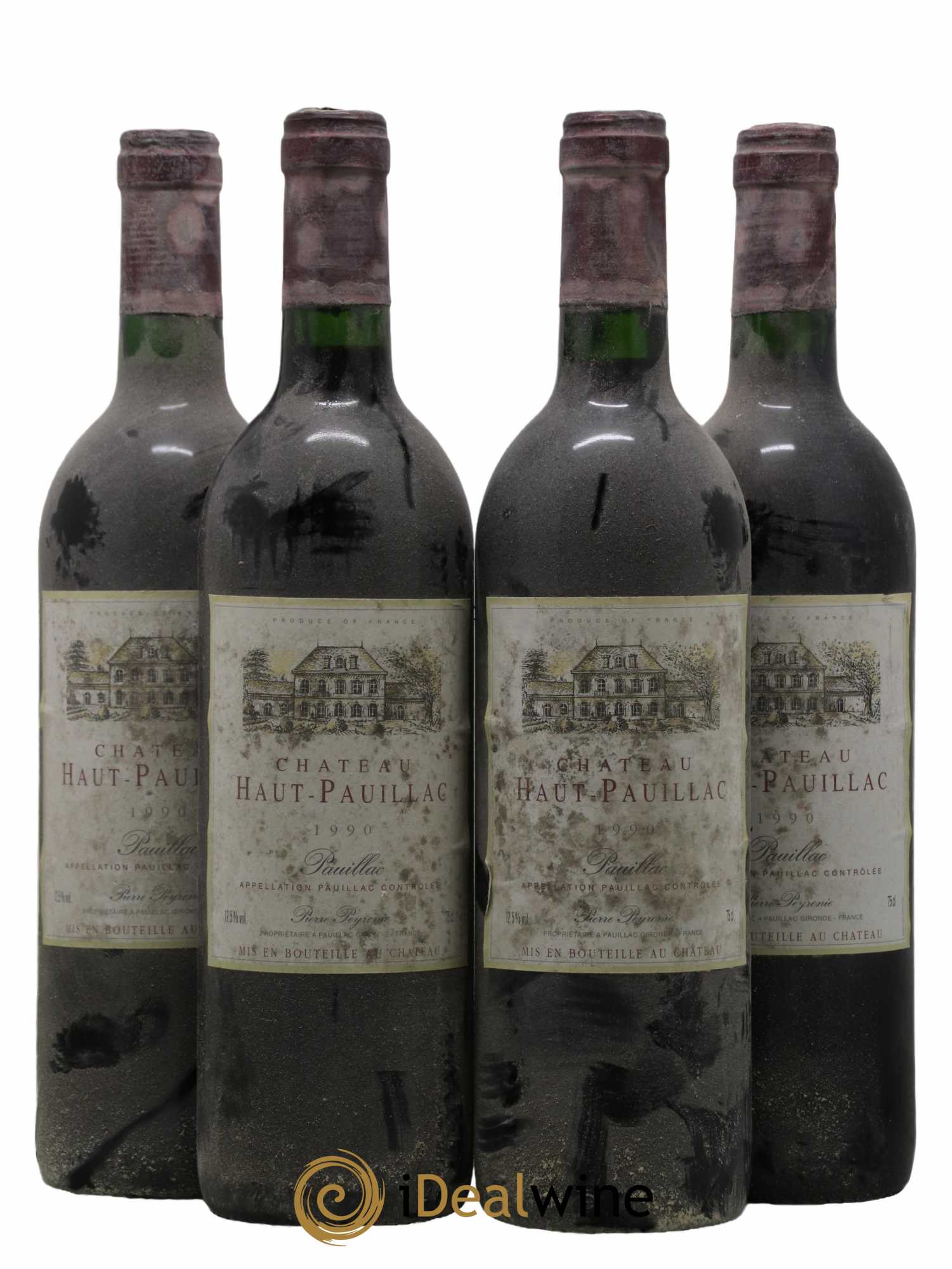 Pauillac Chateau Haut Pauillac 1990 - Lot de 4 bouteilles - 0