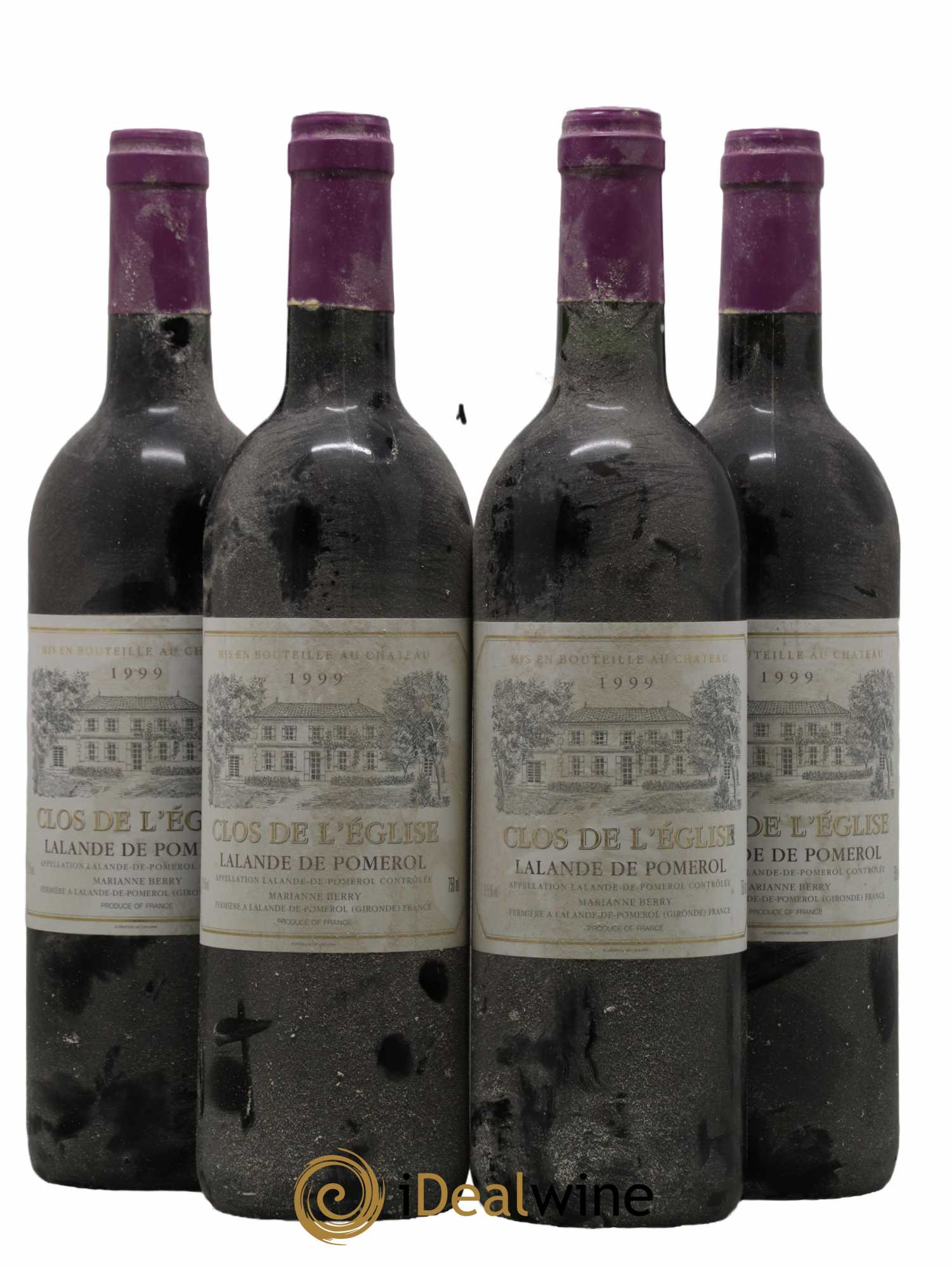 Lalande-de-Pomerol Clos De L'Eglise 1999 - Lot de 4 bouteilles - 0