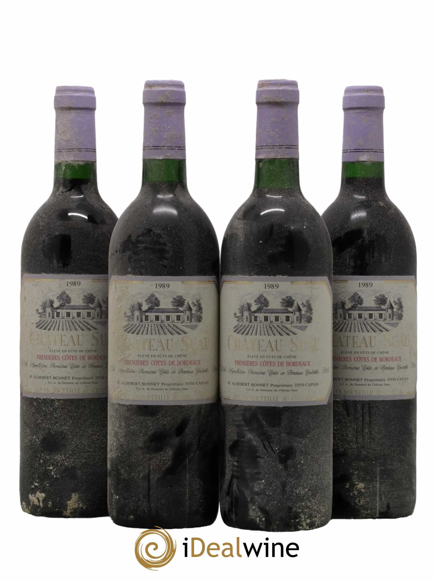 Premières Côtes de Bordeaux Chateau De Suau 1989 - Lot de 4 bouteilles - 0