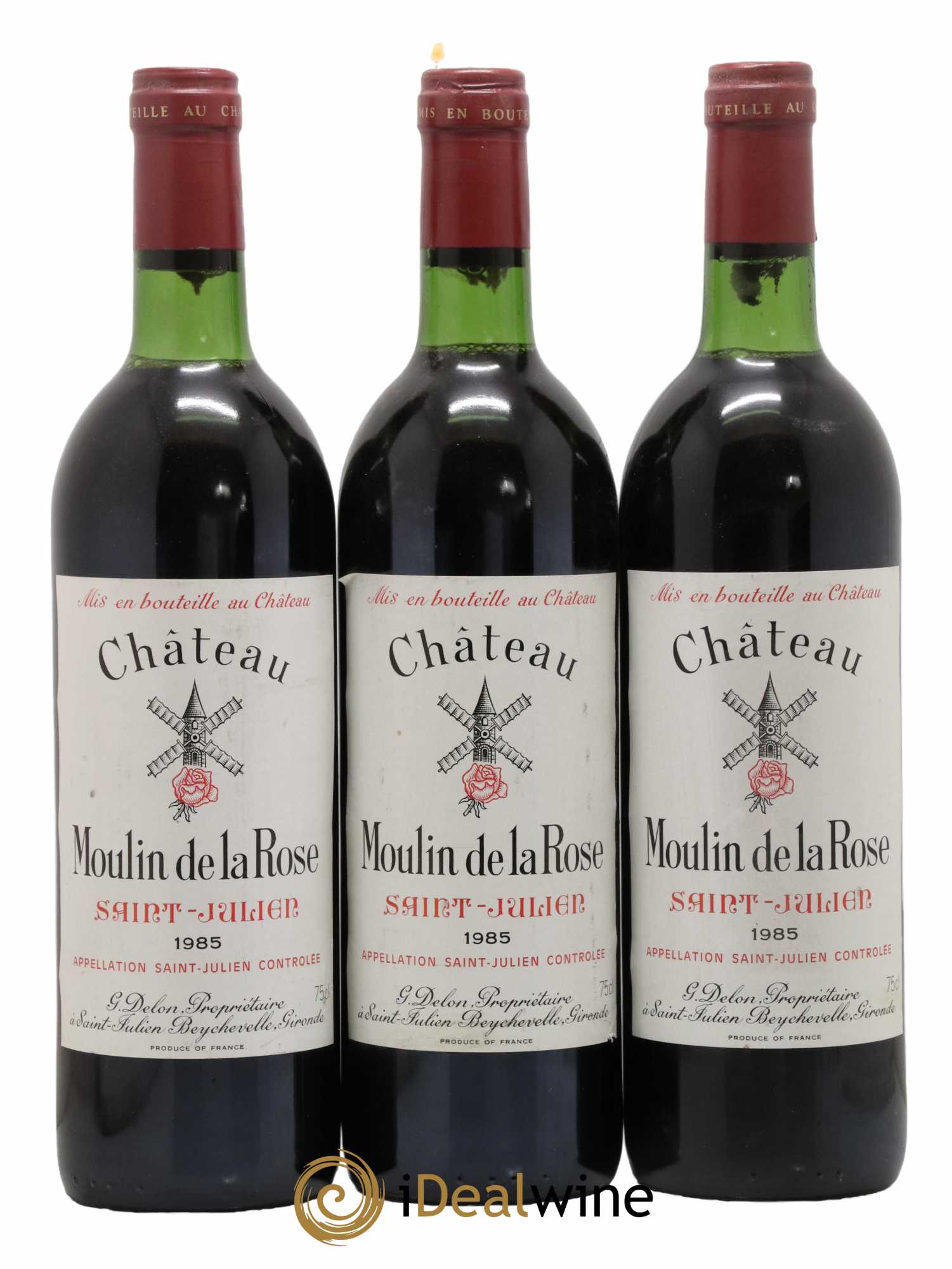 Château Moulin de la Rose Cru Bourgeois 1985 - Lot de 3 bouteilles - 0