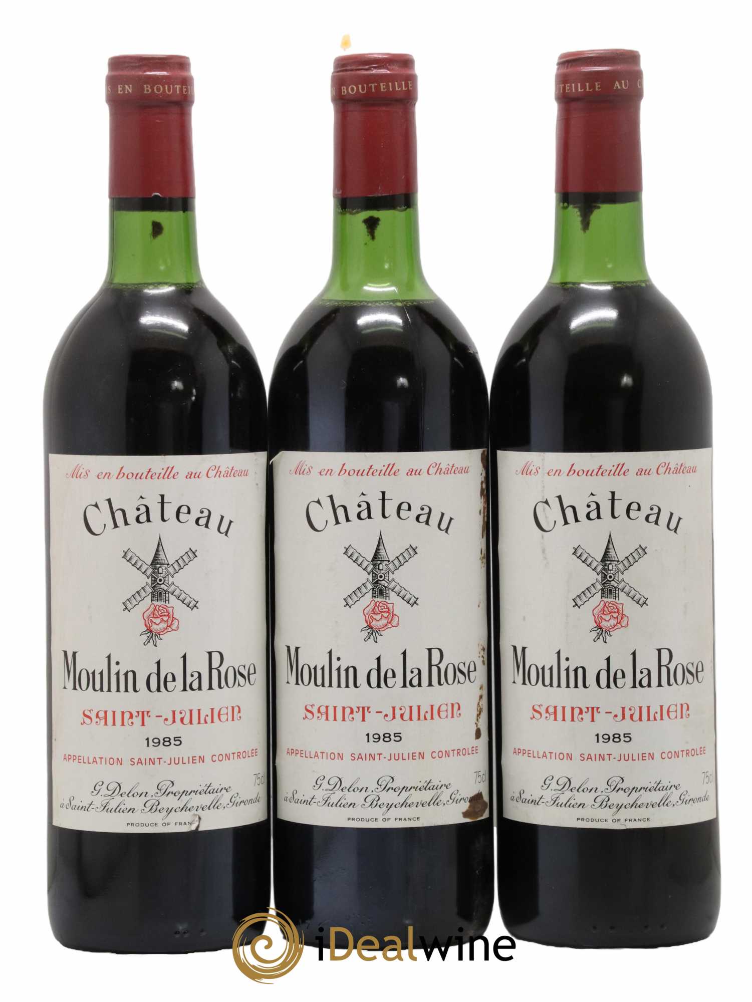 Château Moulin de la Rose Cru Bourgeois 1985 - Lot de 3 bouteilles - 0