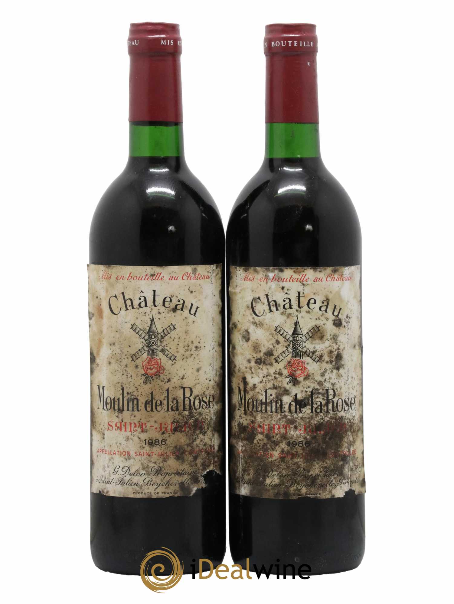 Château Moulin de la Rose Cru Bourgeois 1986 - Lot de 2 bouteilles - 0