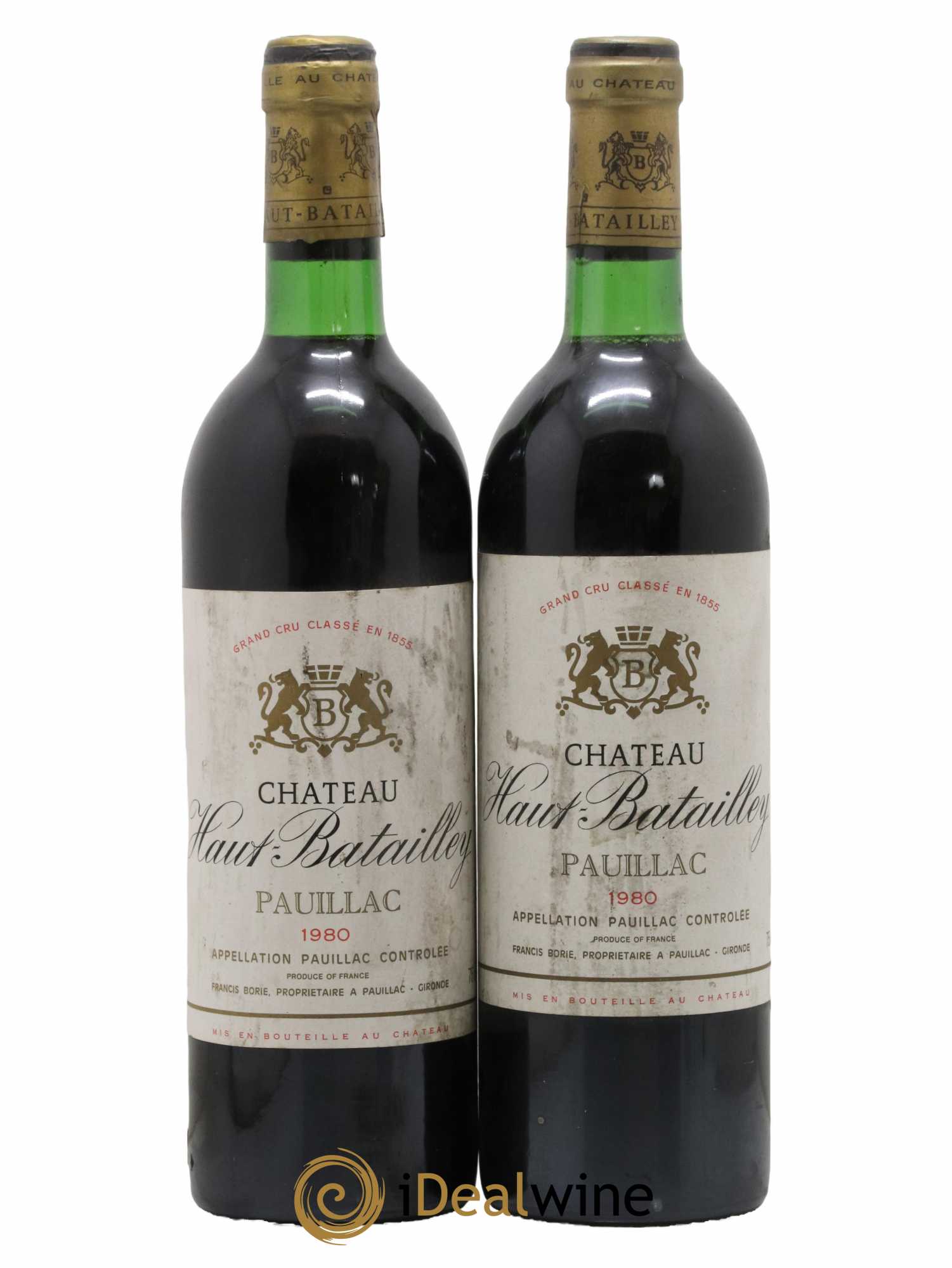 Château Haut Batailley 5ème Grand Cru Classé 1980 - Lot de 2 bouteilles - 0