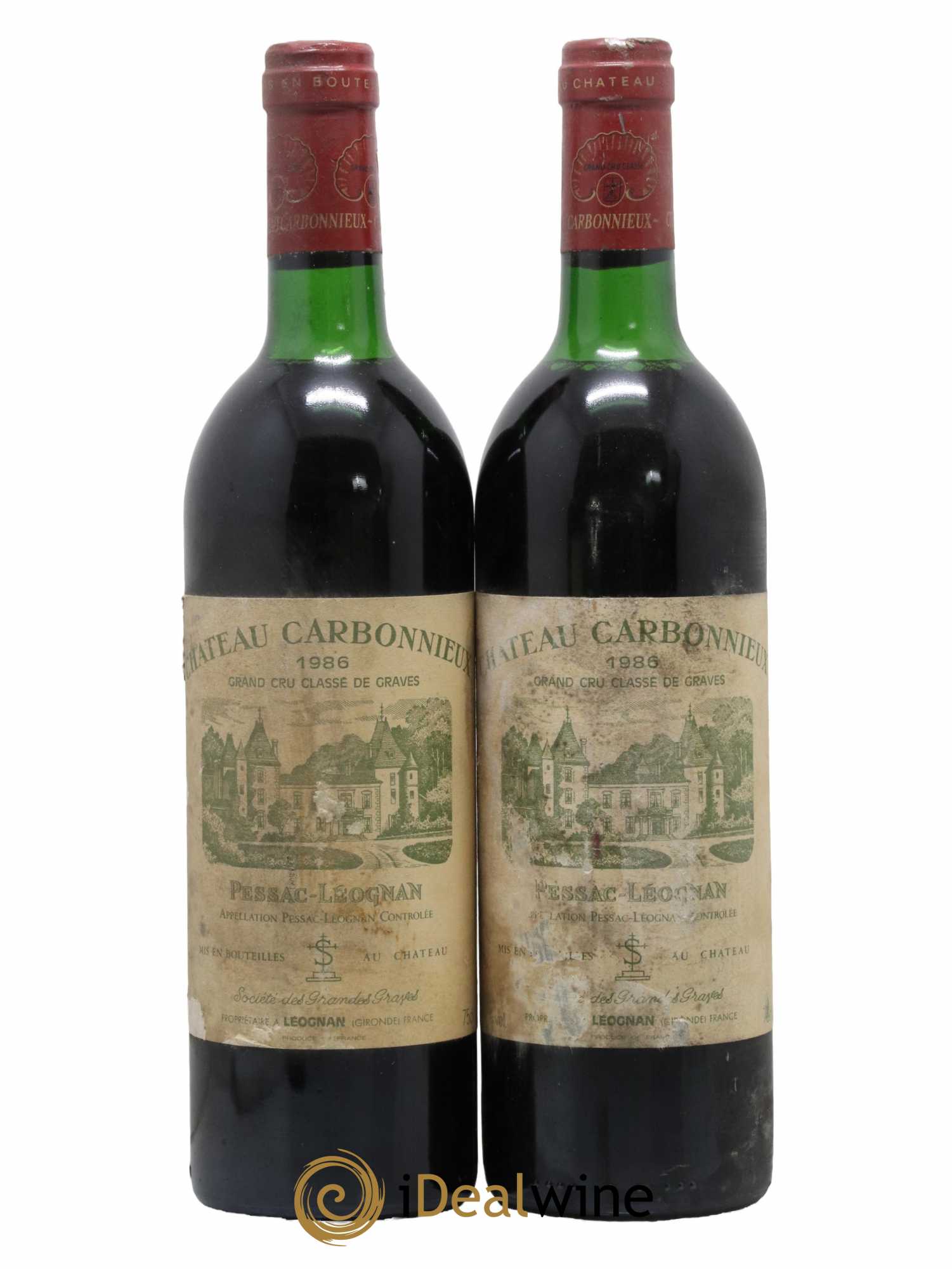 Château Carbonnieux Cru Classé de Graves 1986 - Lot de 2 bouteilles - 0