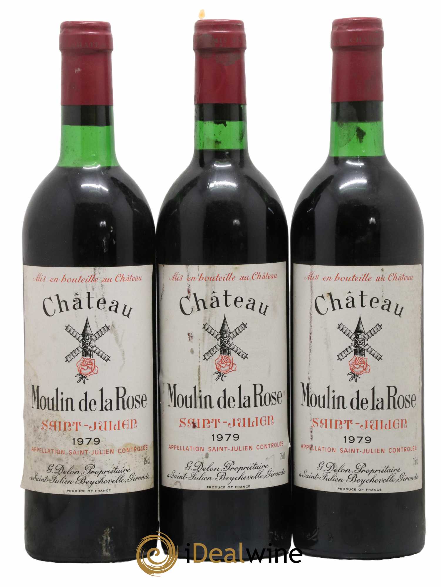 Château Moulin de la Rose Cru Bourgeois 1979 - Lot de 3 bouteilles - 0