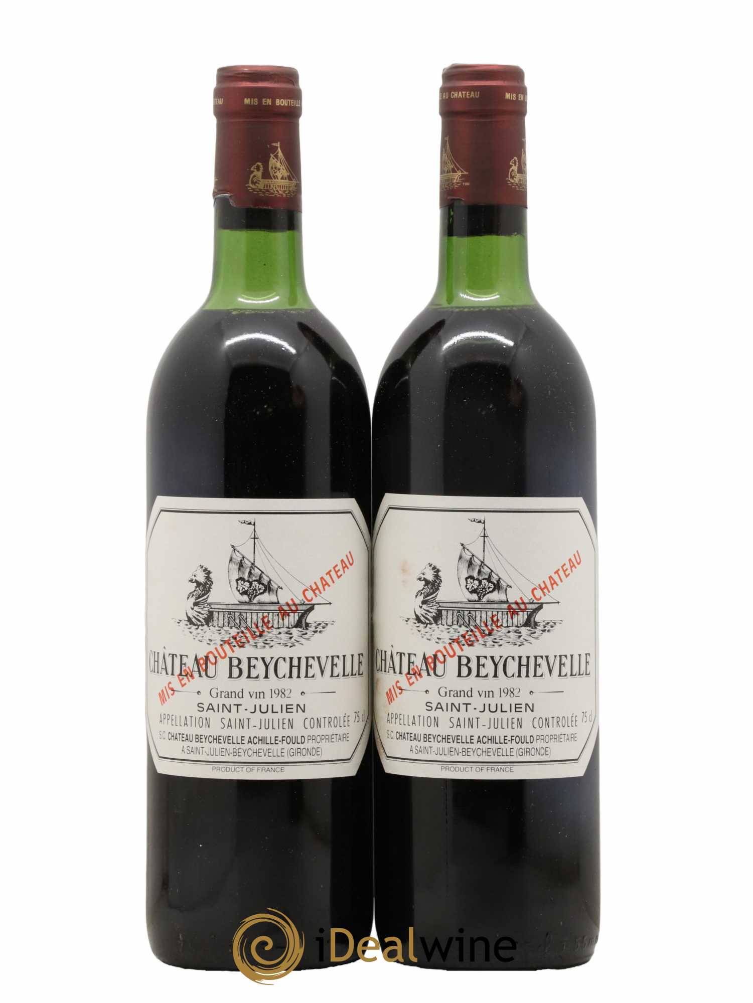 Château Beychevelle 4ème Grand Cru Classé 1982 - Lot de 2 bouteilles - 0