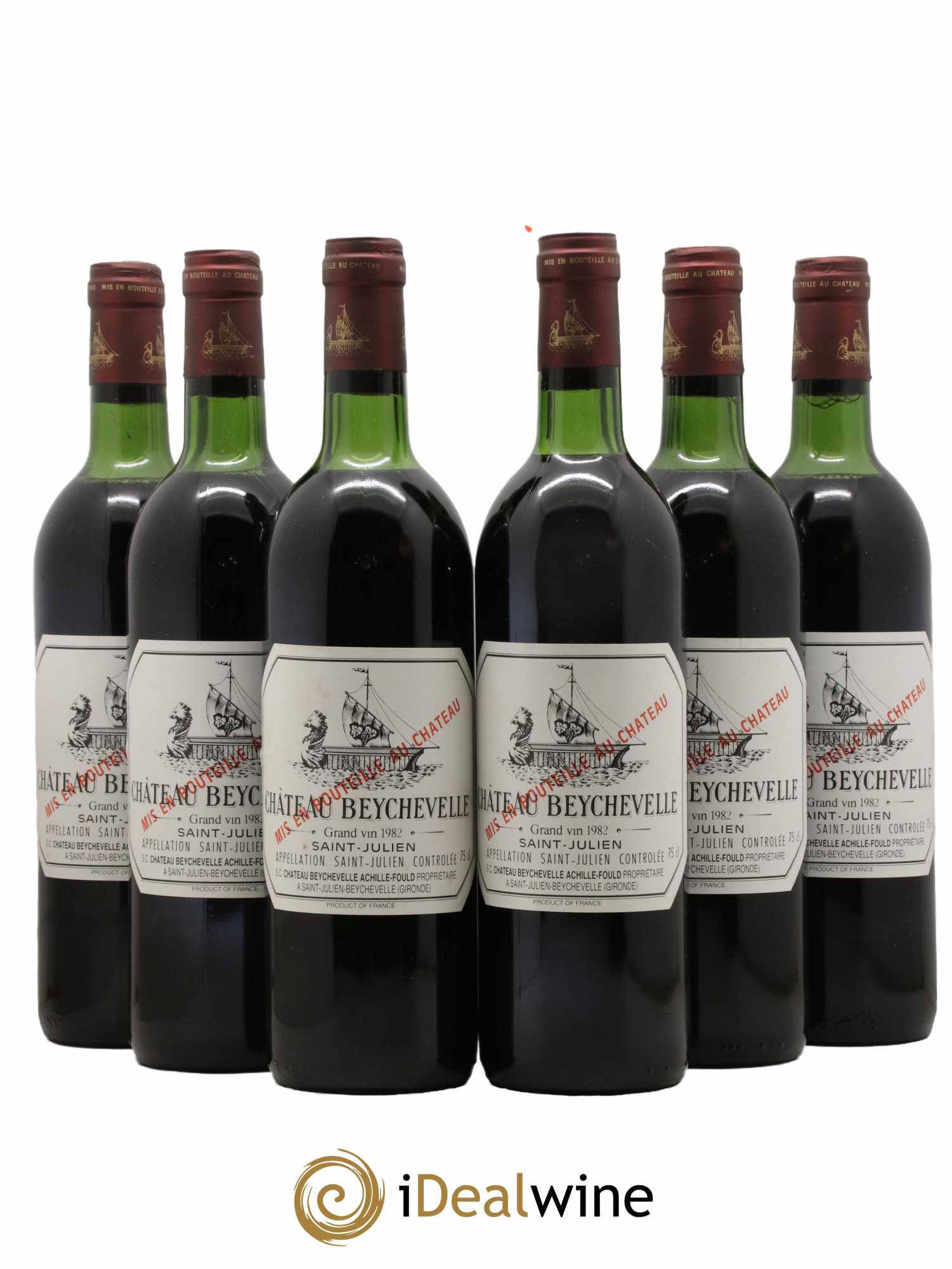 Château Beychevelle 4ème Grand Cru Classé 1982 - Lot de 6 bouteilles - 0