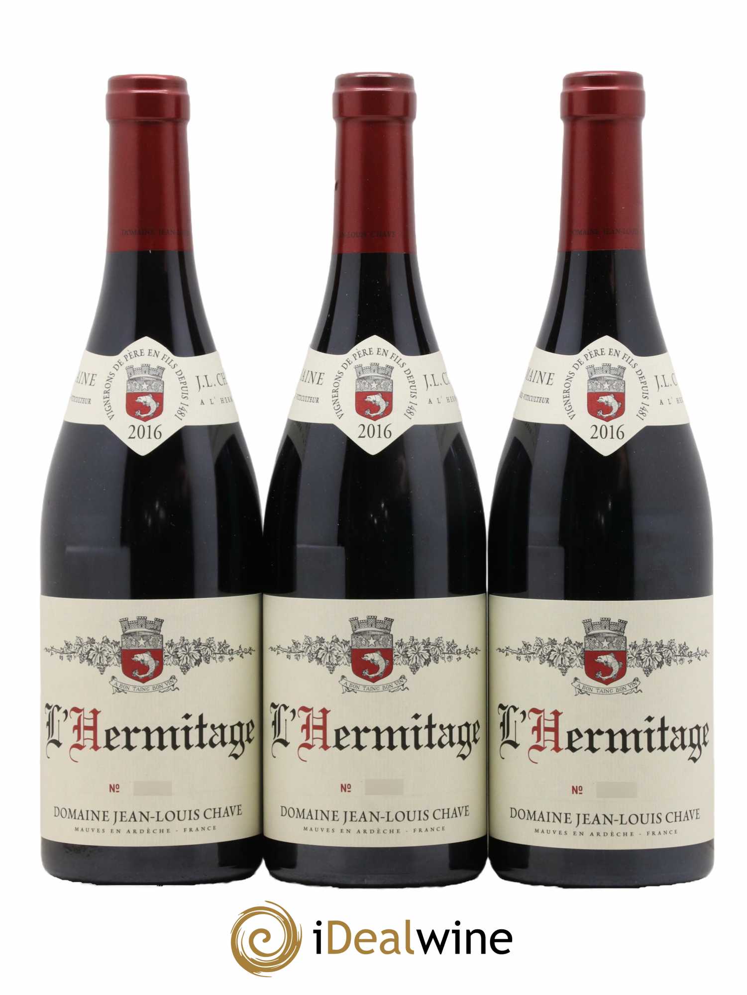 Hermitage Jean-Louis Chave 2016 - Lot de 3 bouteilles - 0