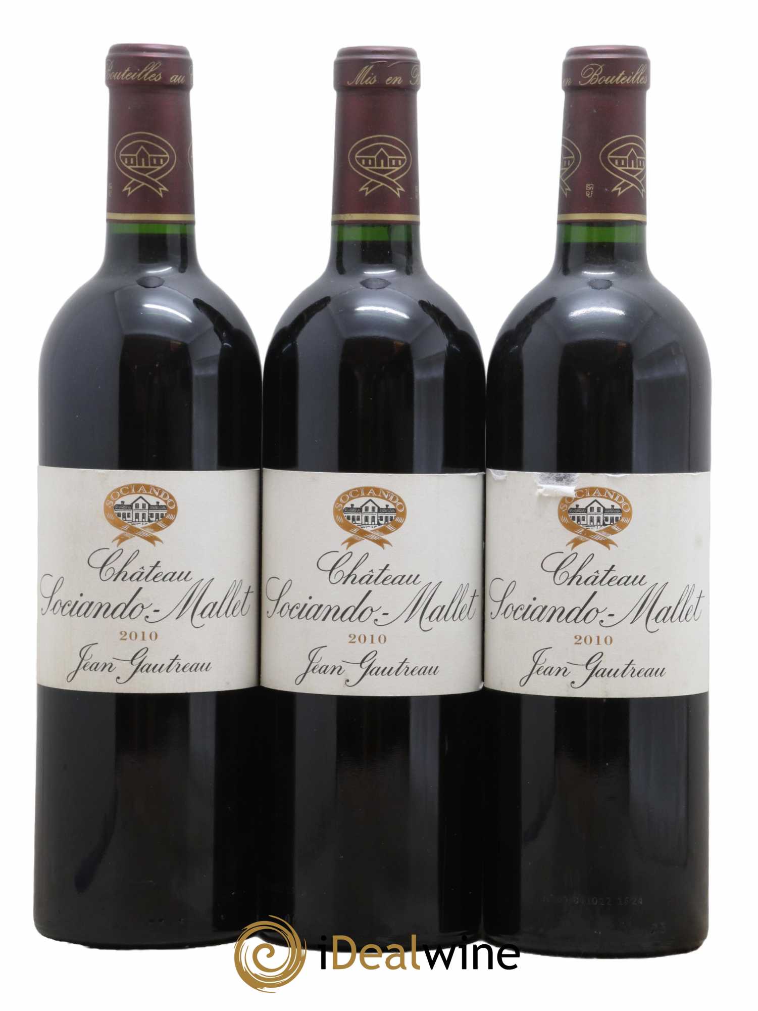 Château Sociando Mallet 2010 - Lot de 3 bouteilles - 0