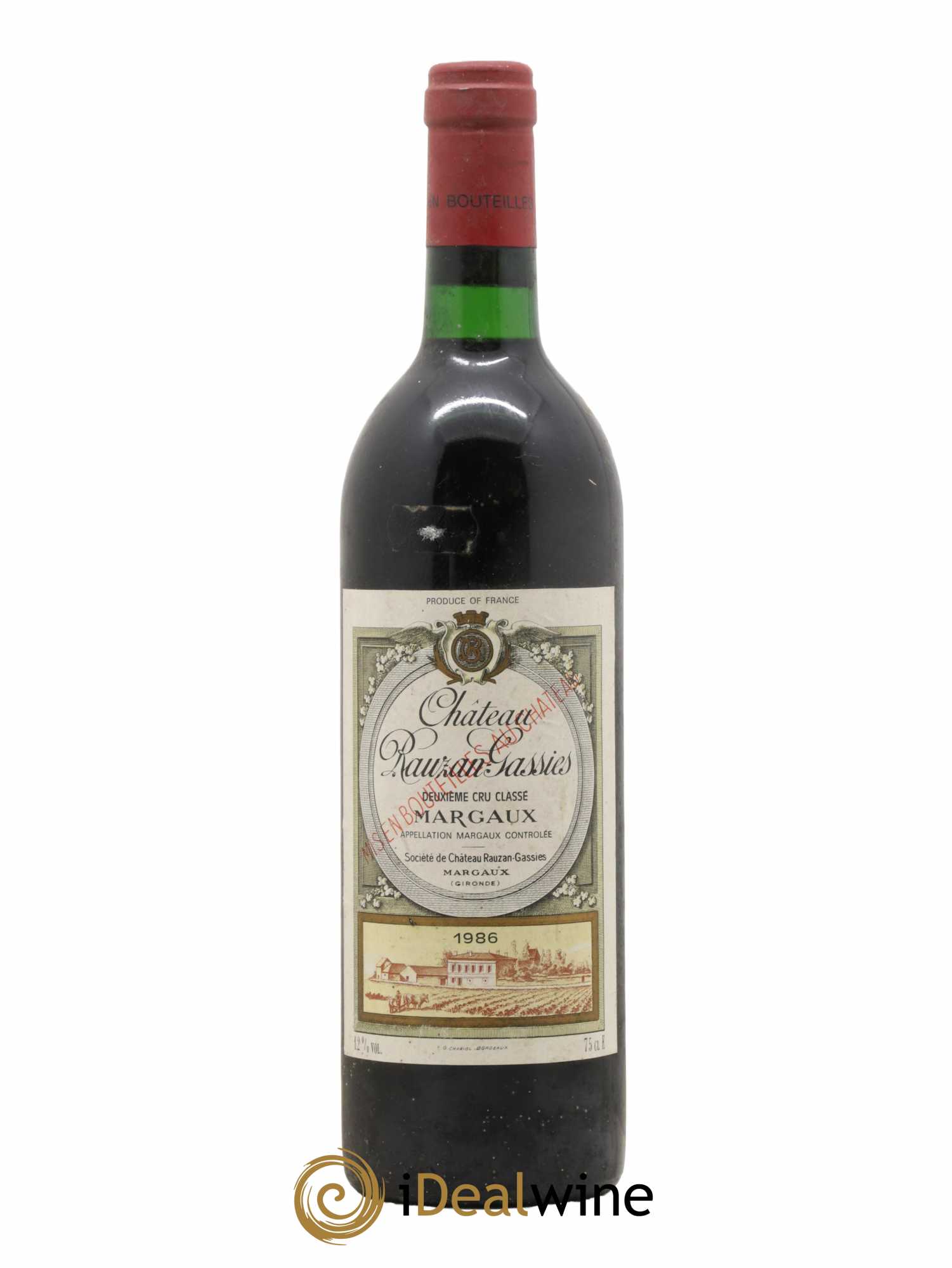 Château Rauzan-Gassies 2ème Grand Cru Classé 1986 - Lot de 1 bouteille - 0