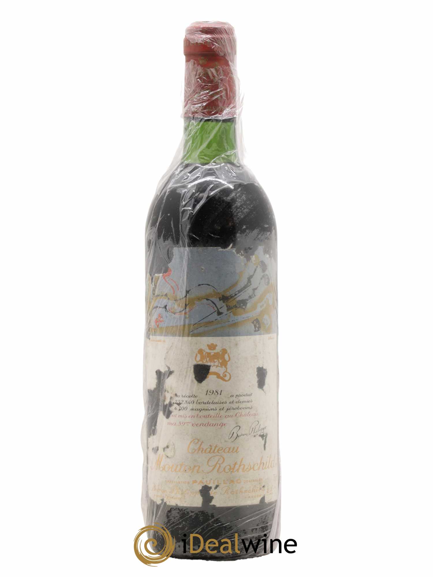 Château Mouton Rothschild 1er Grand Cru Classé 1981 - Lot de 1 bouteille - 0