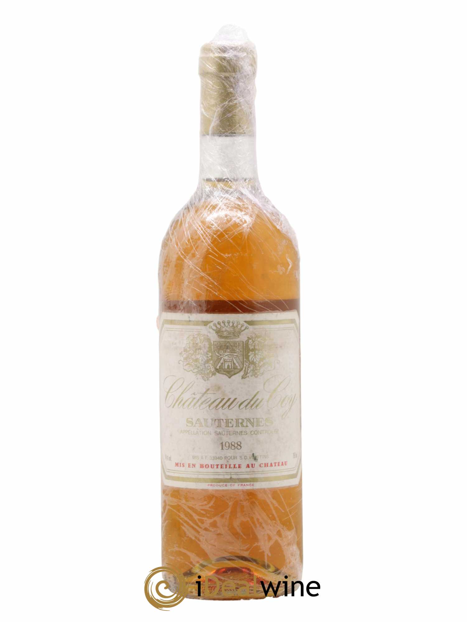 Sauternes Château Du Coy 1988 - Lot de 1 bouteille - 0