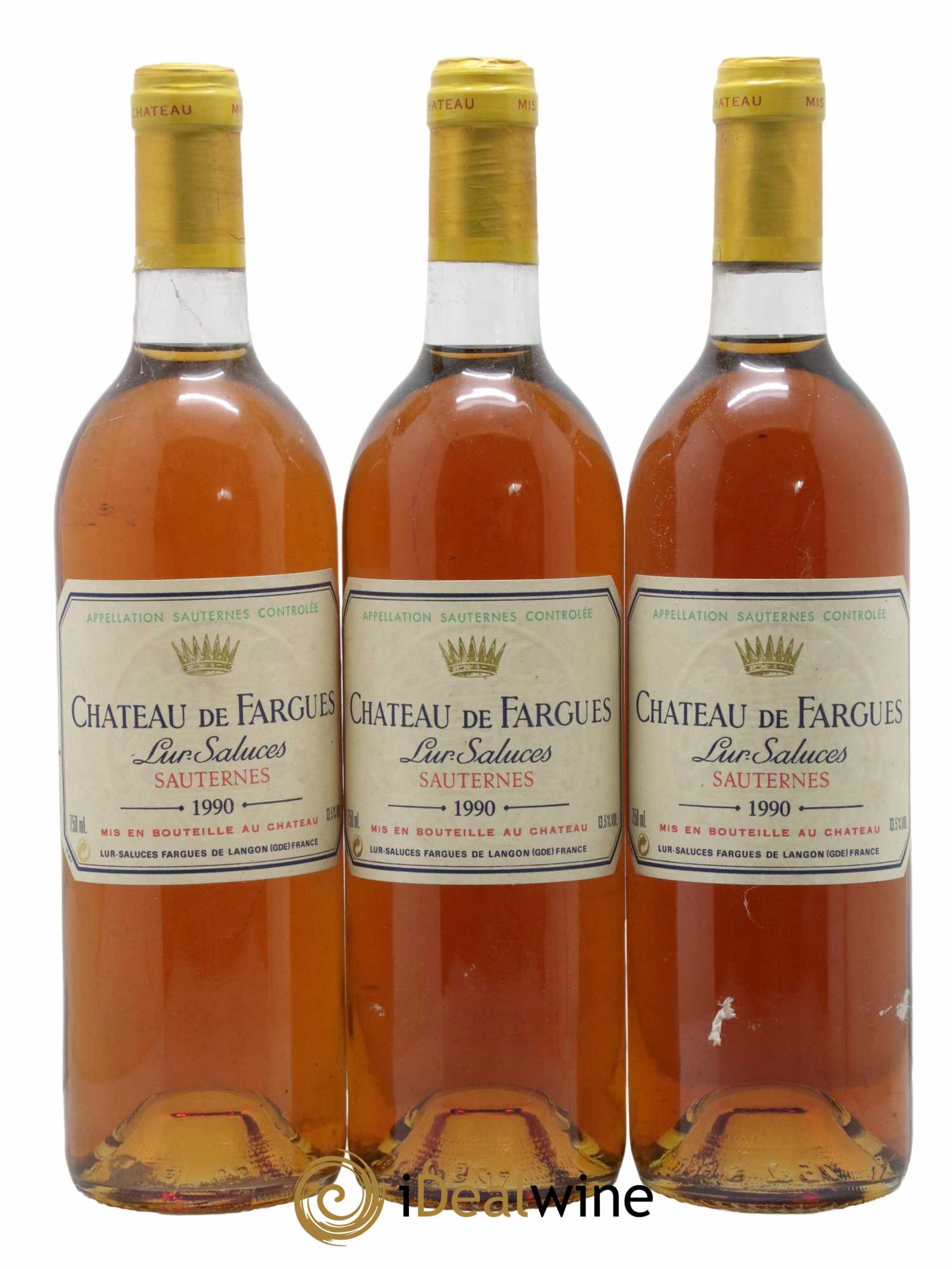 Château de Fargues 1990 - Lotto di 3 bottiglie - 0