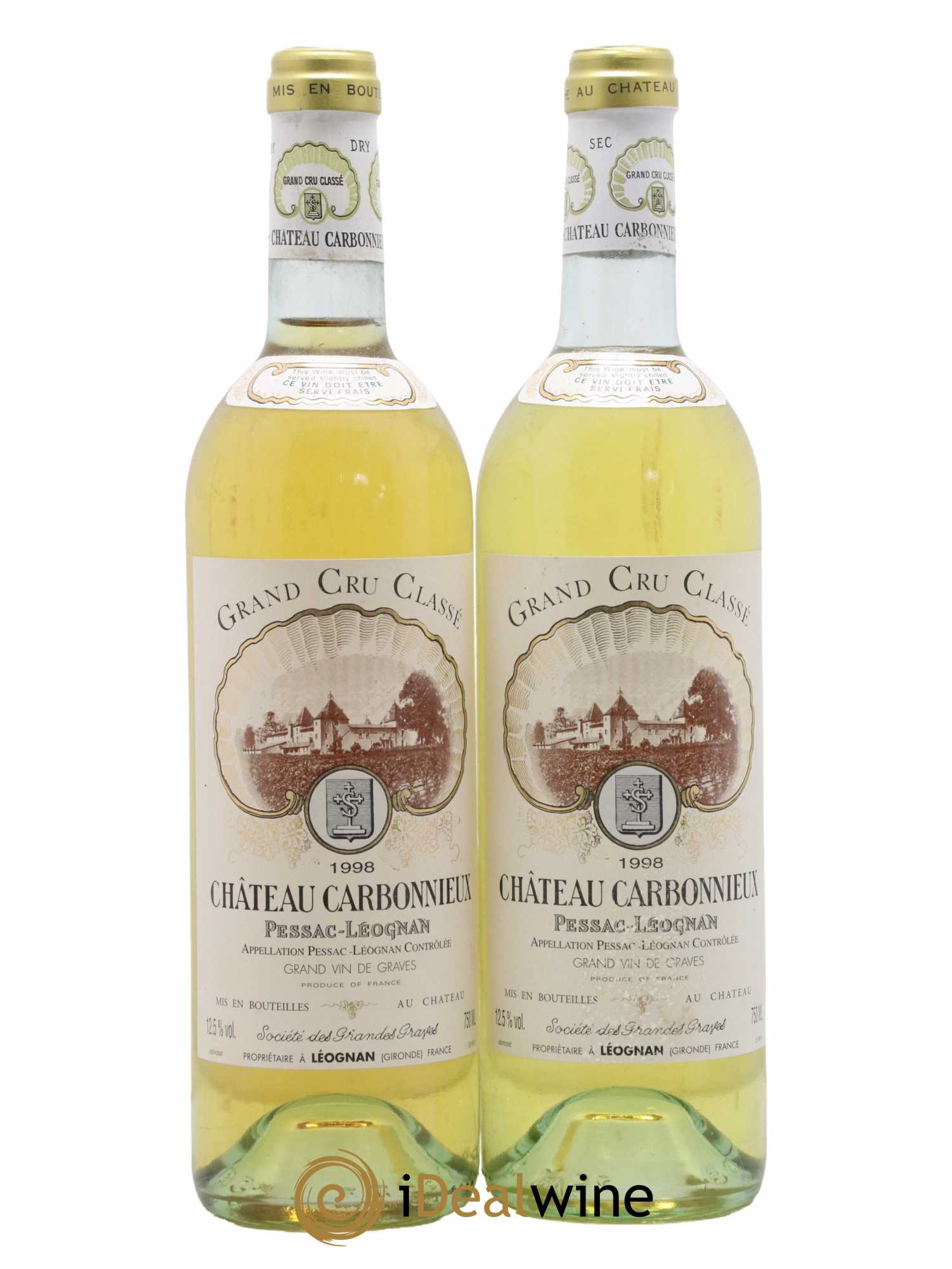 Château Carbonnieux Cru Classé de Graves 1998 - Lot de 2 bouteilles - 0