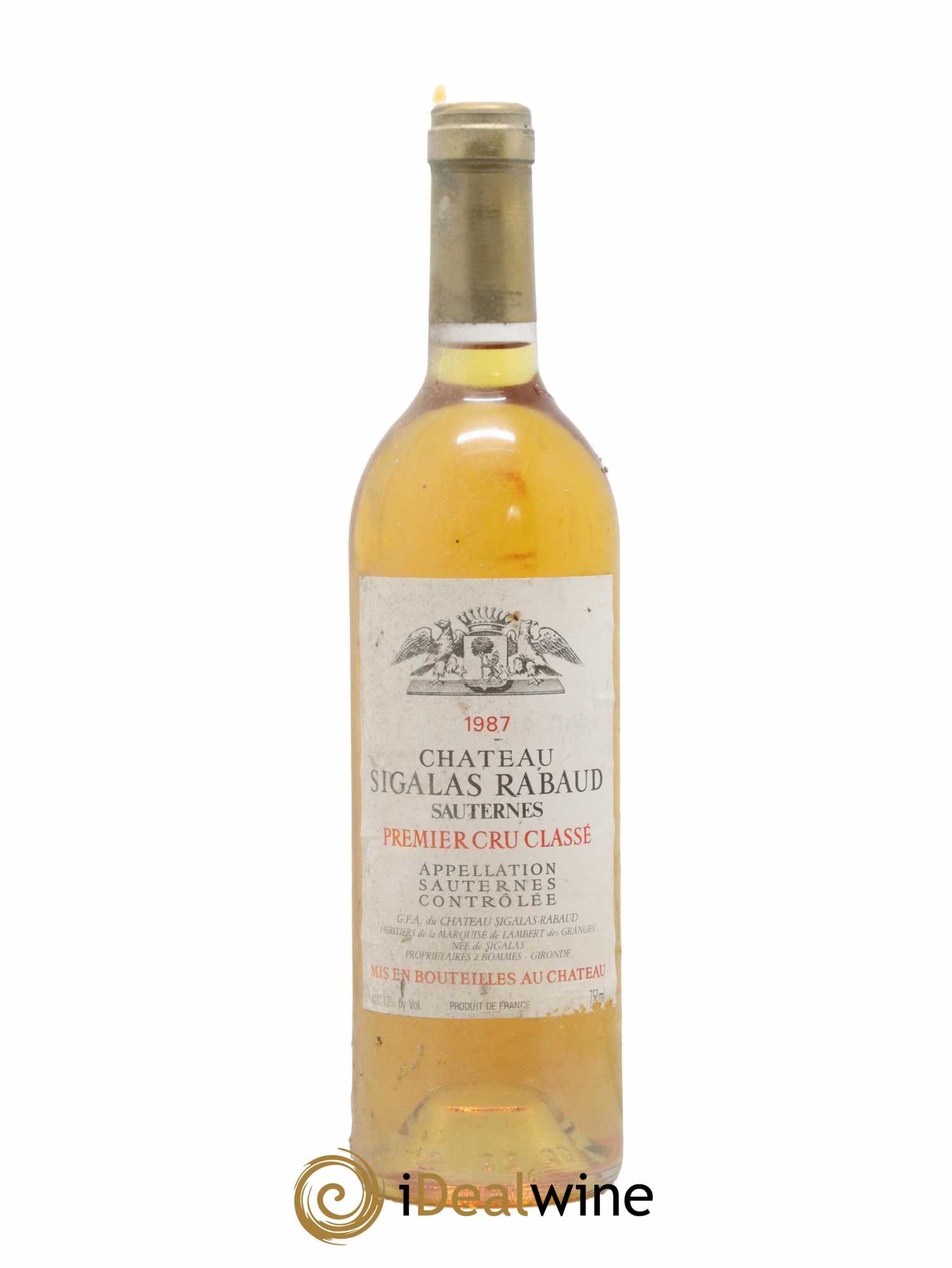 Château Sigalas Rabaud 1er Grand Cru Classé 1987 - Posten von 1 Flasche - 0