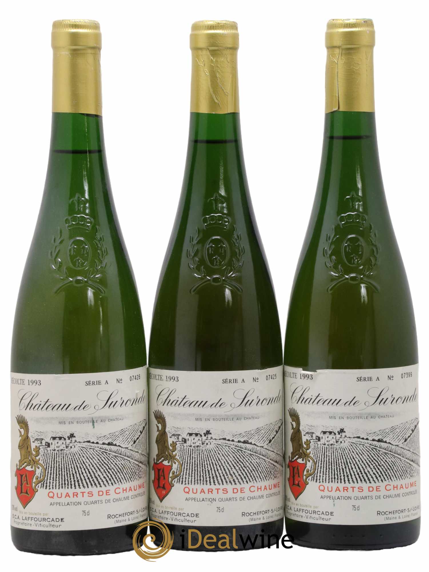 Quarts de Chaume Château de Suronde 1993 - Lotto di 3 bottiglie - 0