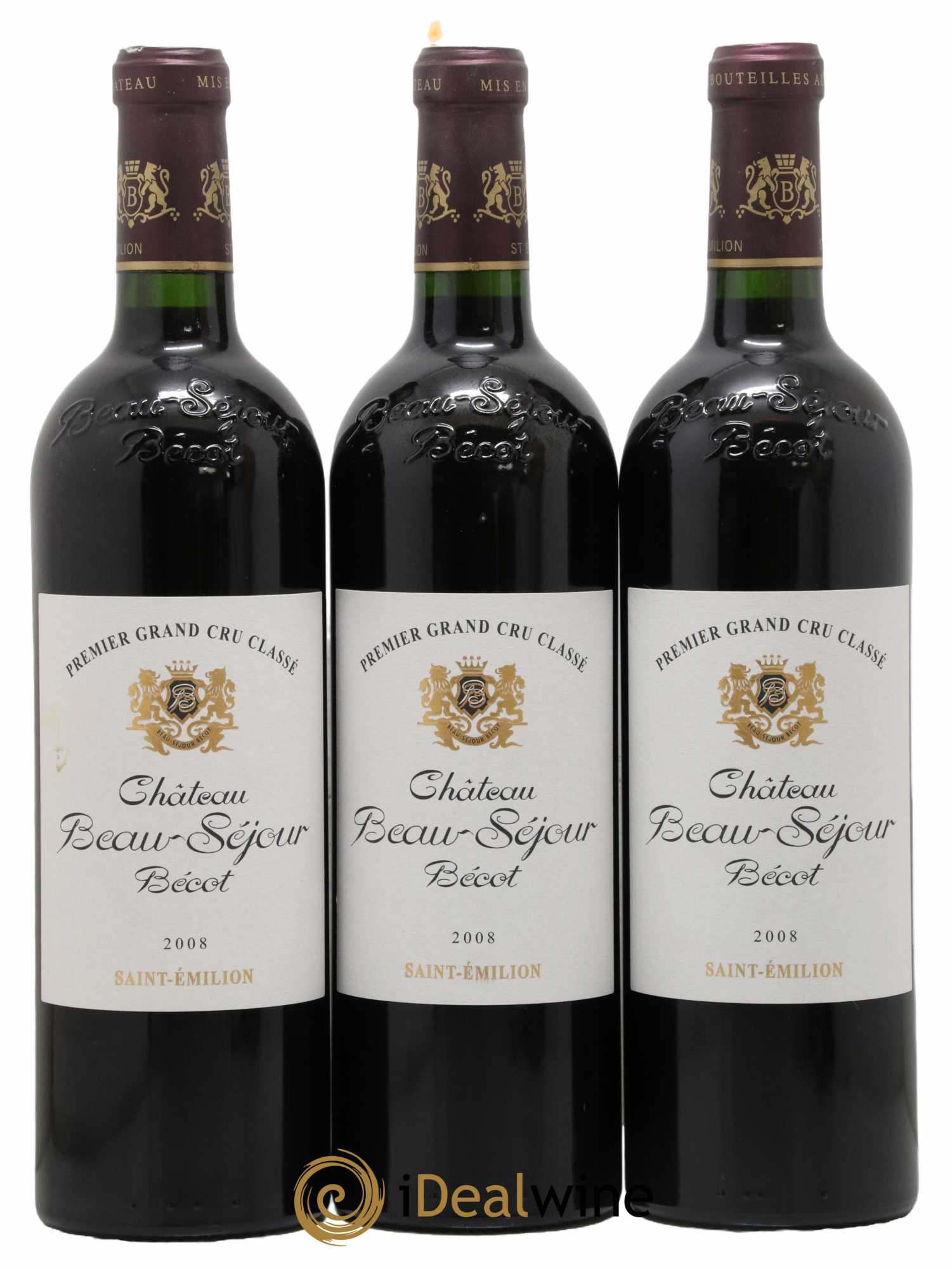 Château Beau-Séjour Bécot 1er Grand Cru Classé B 2008 - Lot de 3 bouteilles - 0