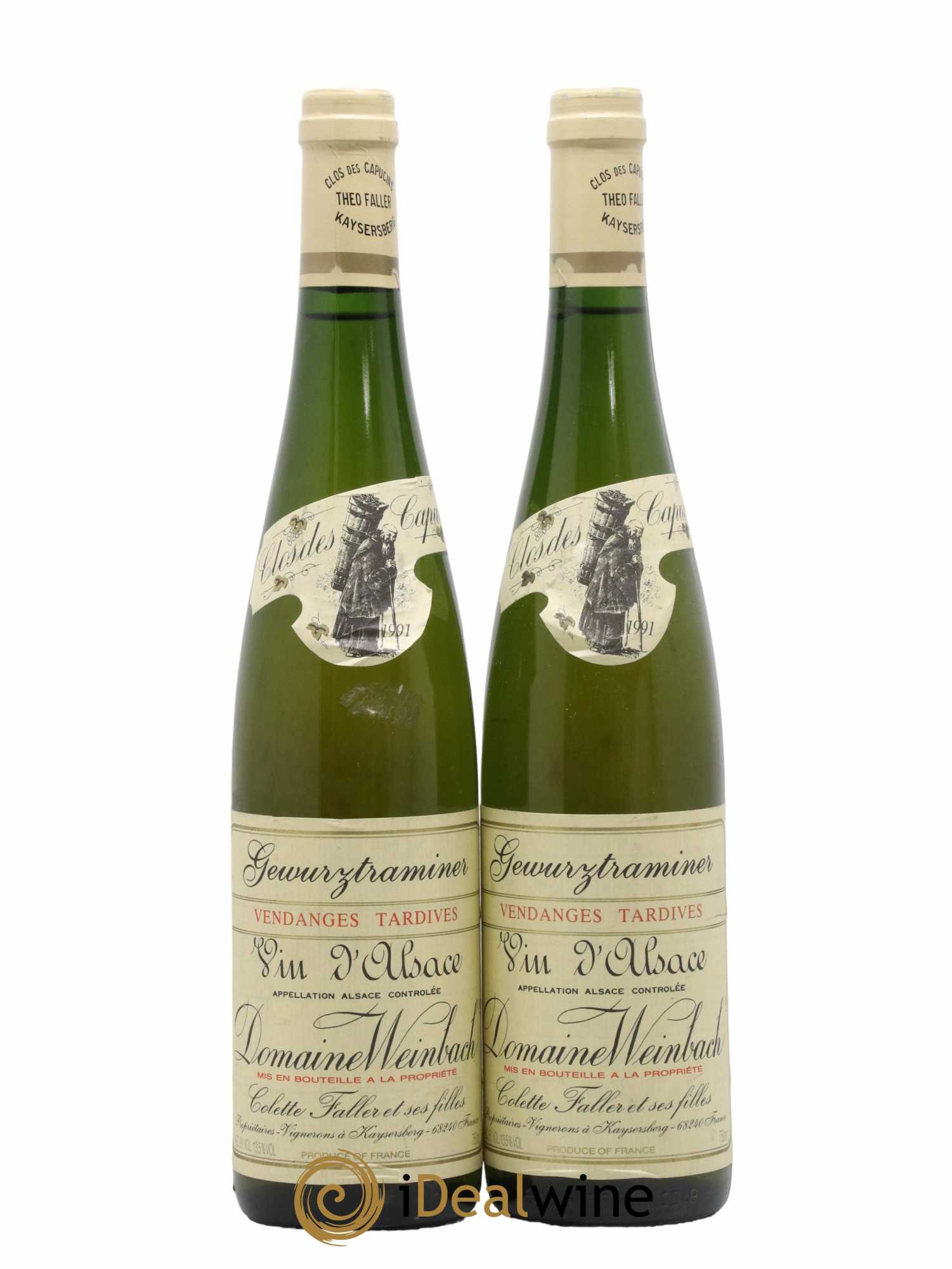 Alsace Gewurztraminer Vendanges Tardives Weinbach (Domaine) 1991 - Lotto di 2 bottiglie - 0