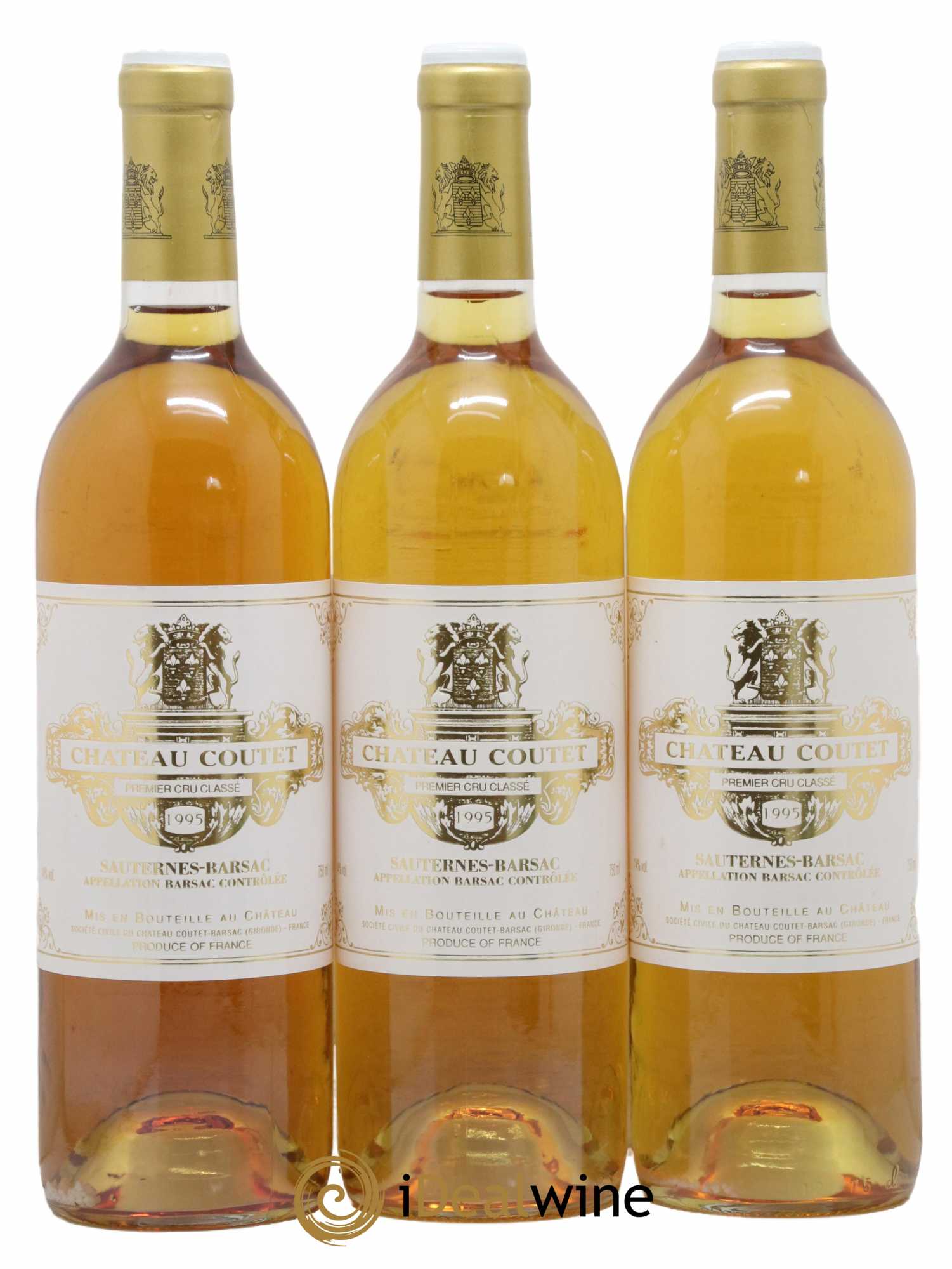 Château Coutet 1er Grand Cru Classé 1995 - Lotto di 3 bottiglie - 0
