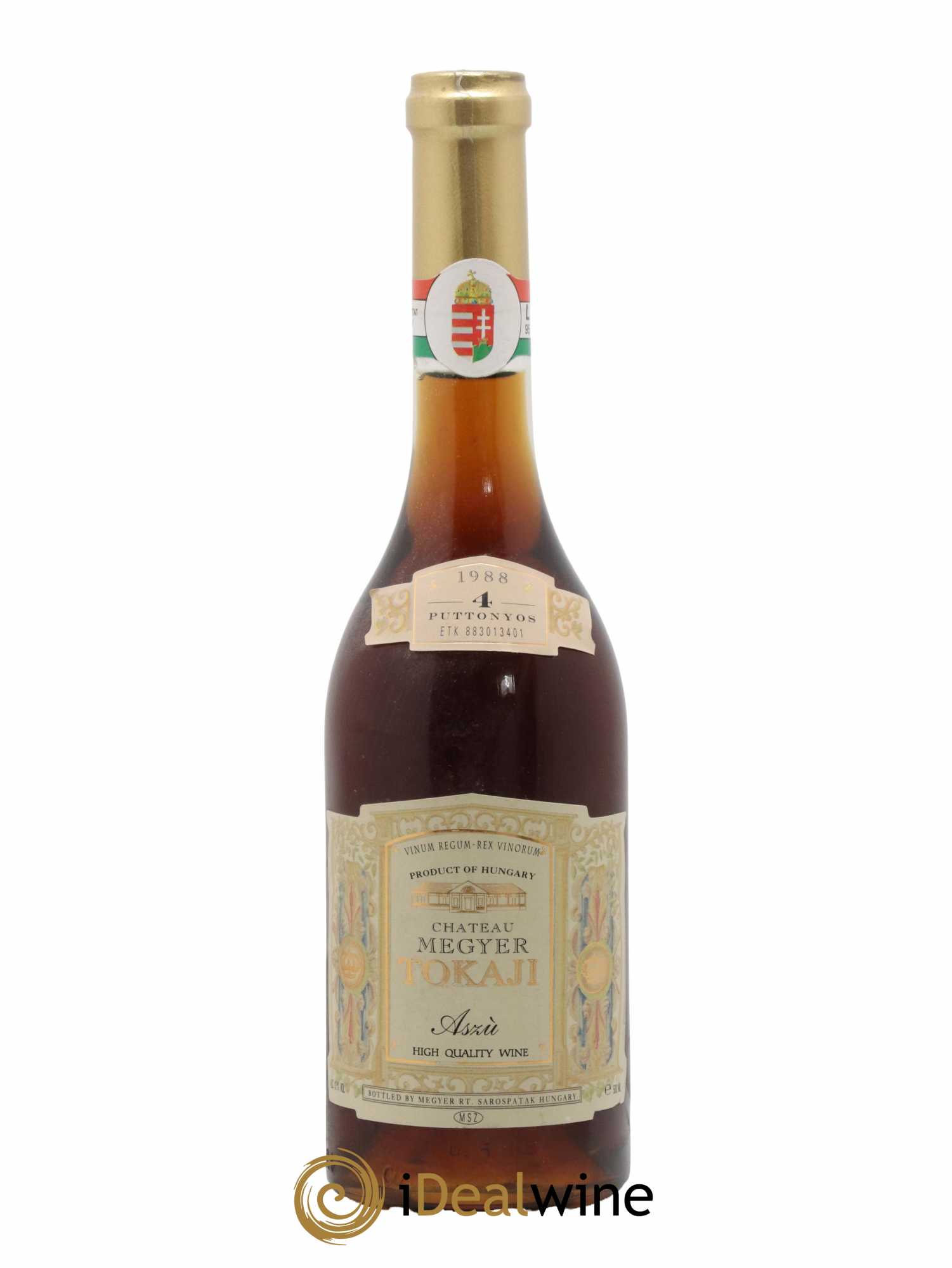 Tokaji Aszù 4 Puttonyos Château Megyer 50cl 1988 - Lot de 1 bouteille - 0