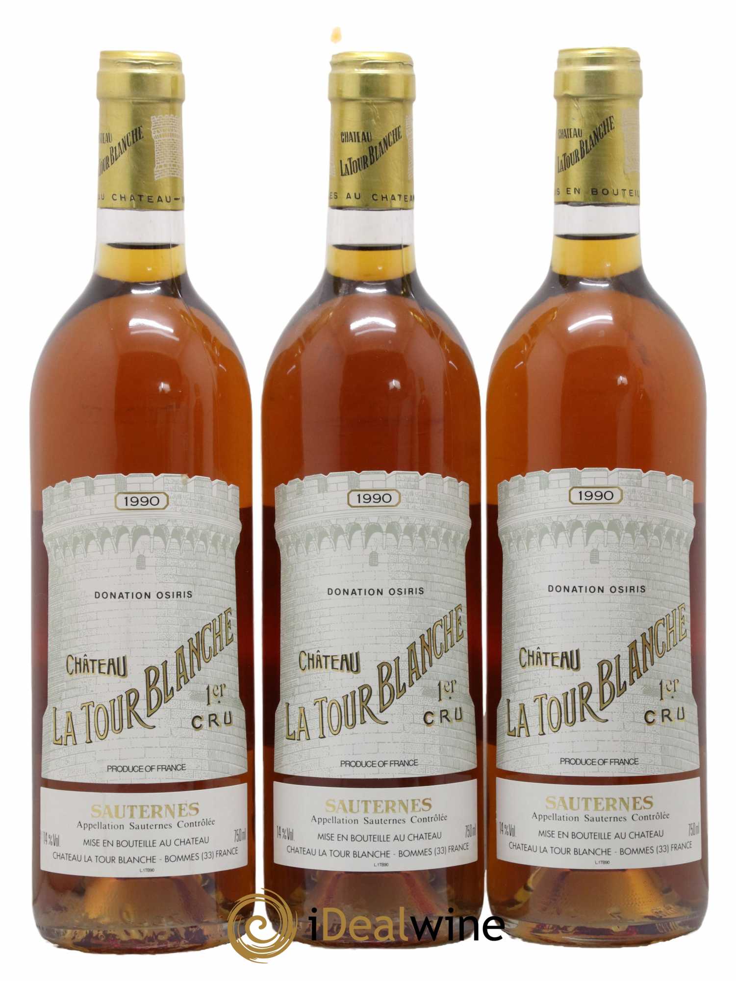 Château la Tour Blanche 1er Grand Cru Classé 1990 - Lot de 3 bouteilles - 0