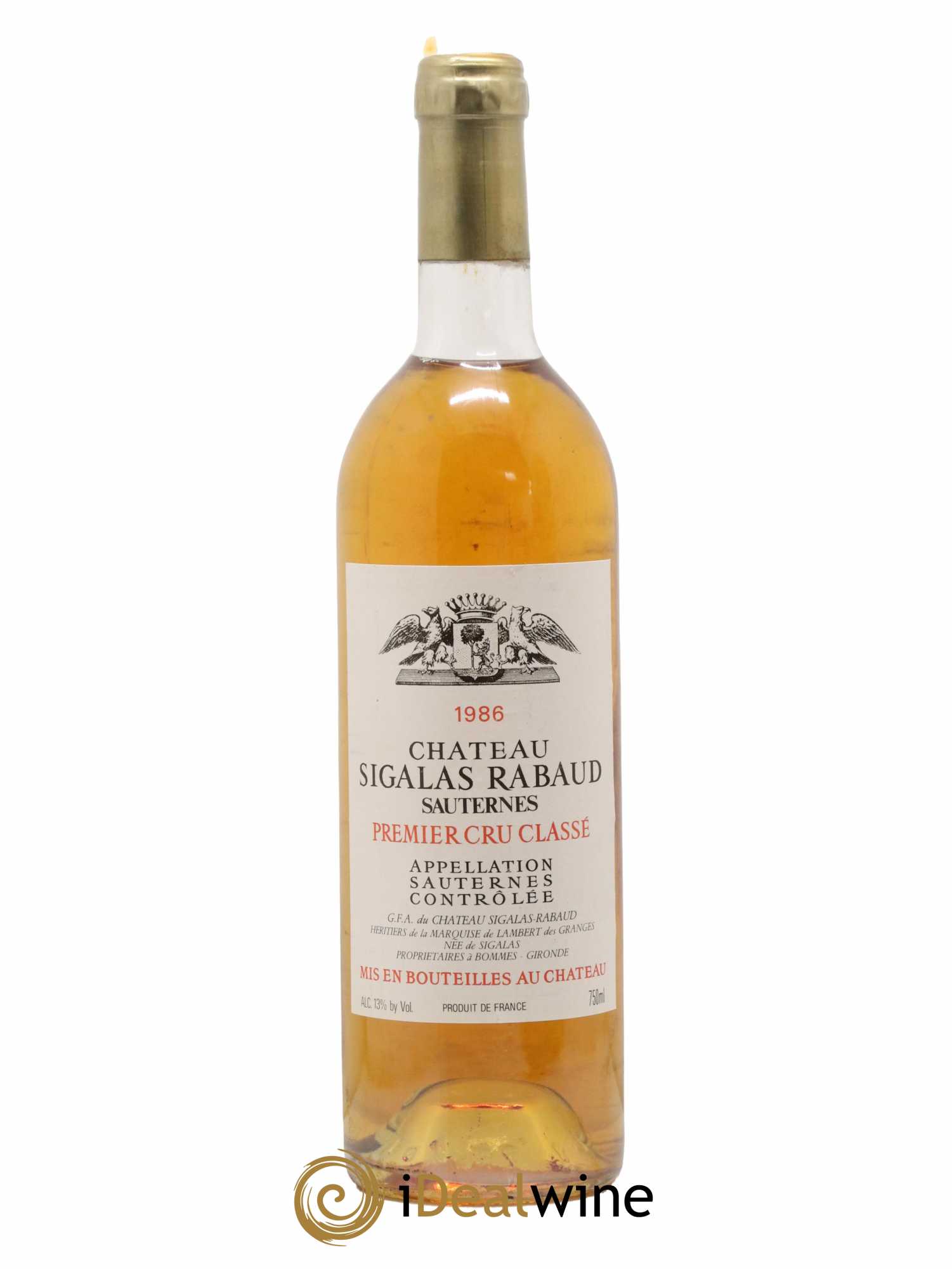 Château Sigalas Rabaud 1er Grand Cru Classé 1986 - Lotto di 1 bottiglia - 0