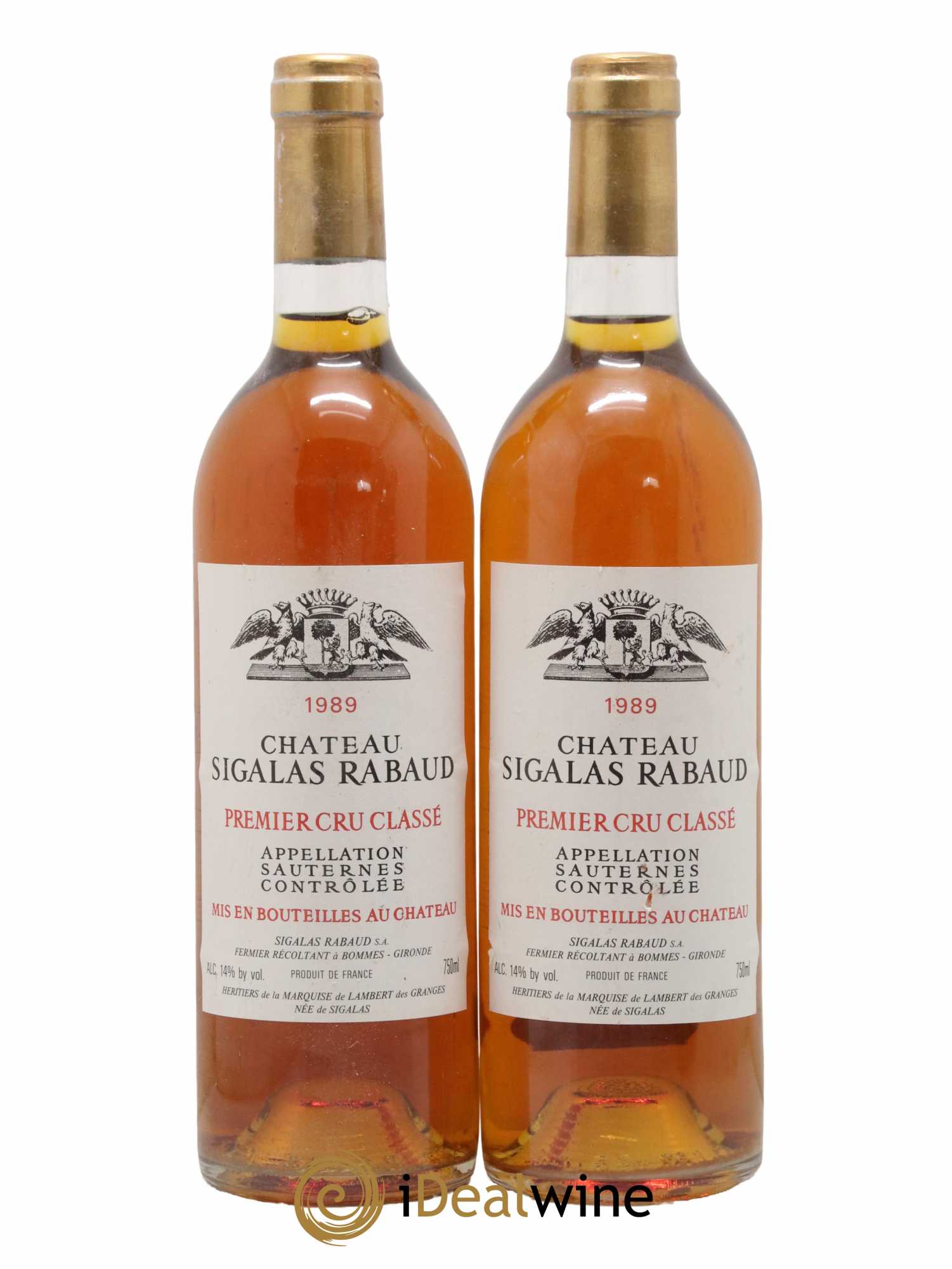 Château Sigalas Rabaud 1er Grand Cru Classé 1989 - Lotto di 2 bottiglie - 0