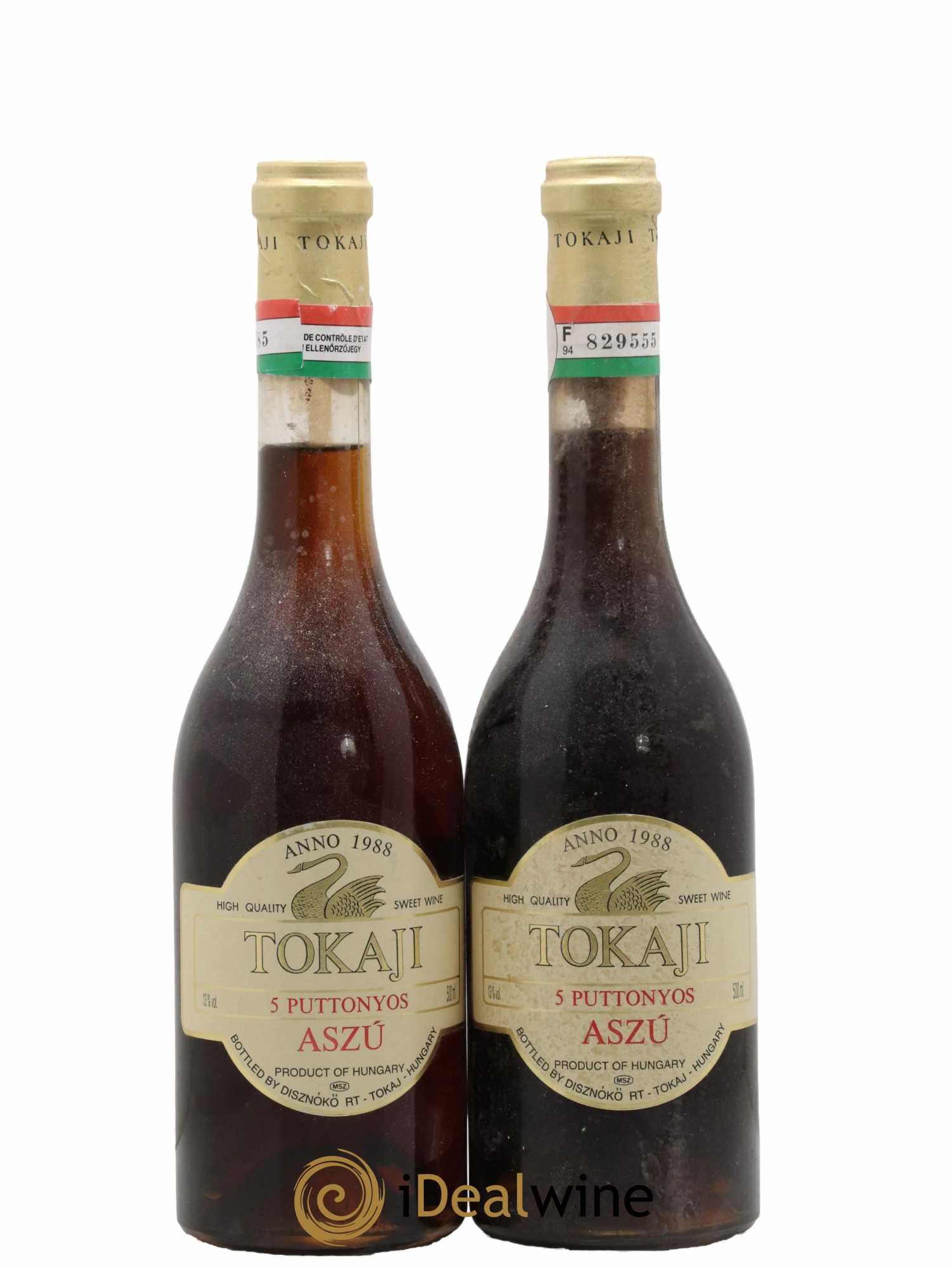 Tokaji Aszù 5 Puttonyos Disznoko 50 cl 1988 - Lotto di 2 bottiglie - 0