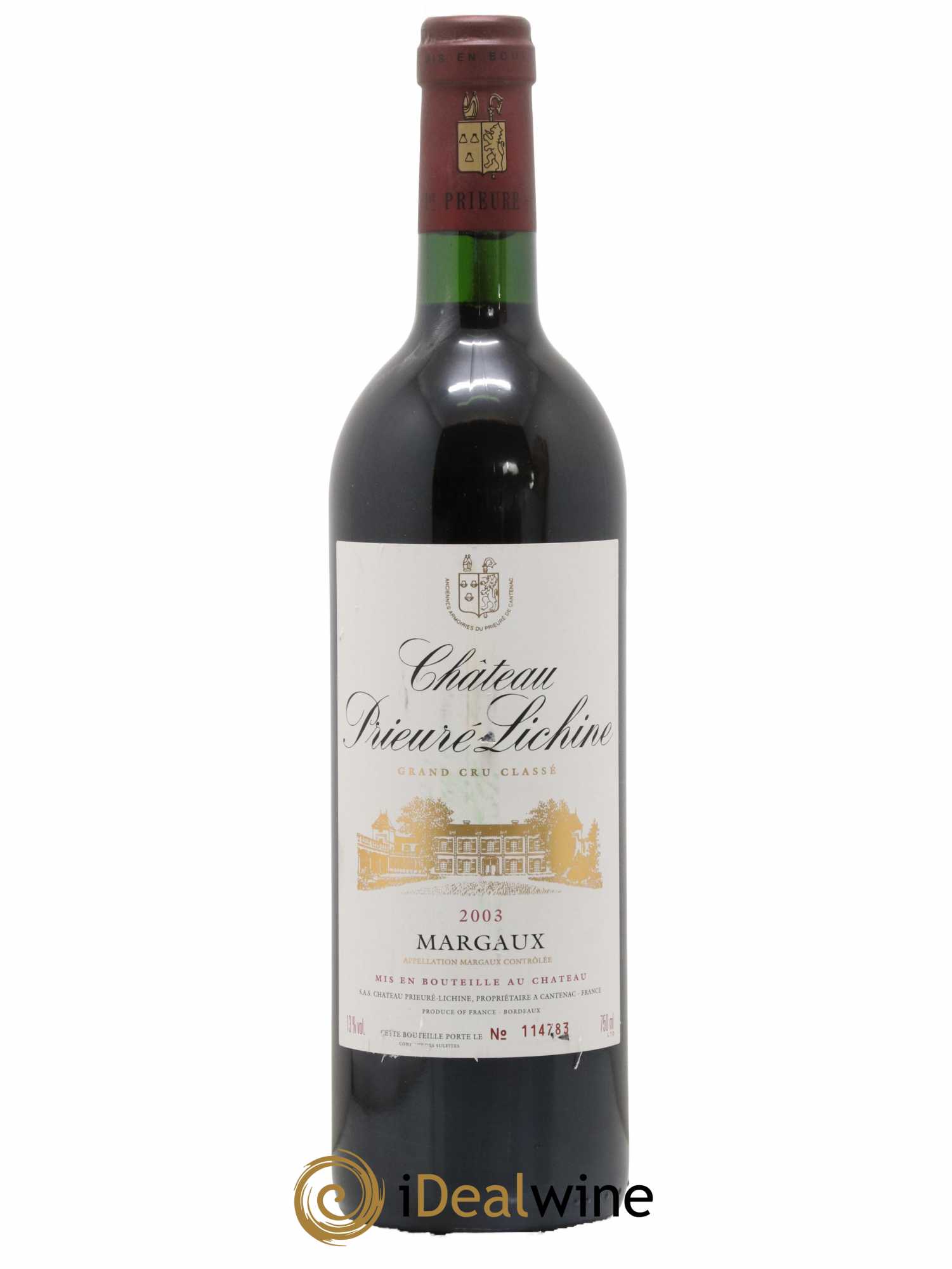 Château Prieuré Lichine 4ème Grand Cru Classé 2003 - Lot de 1 bouteille - 0