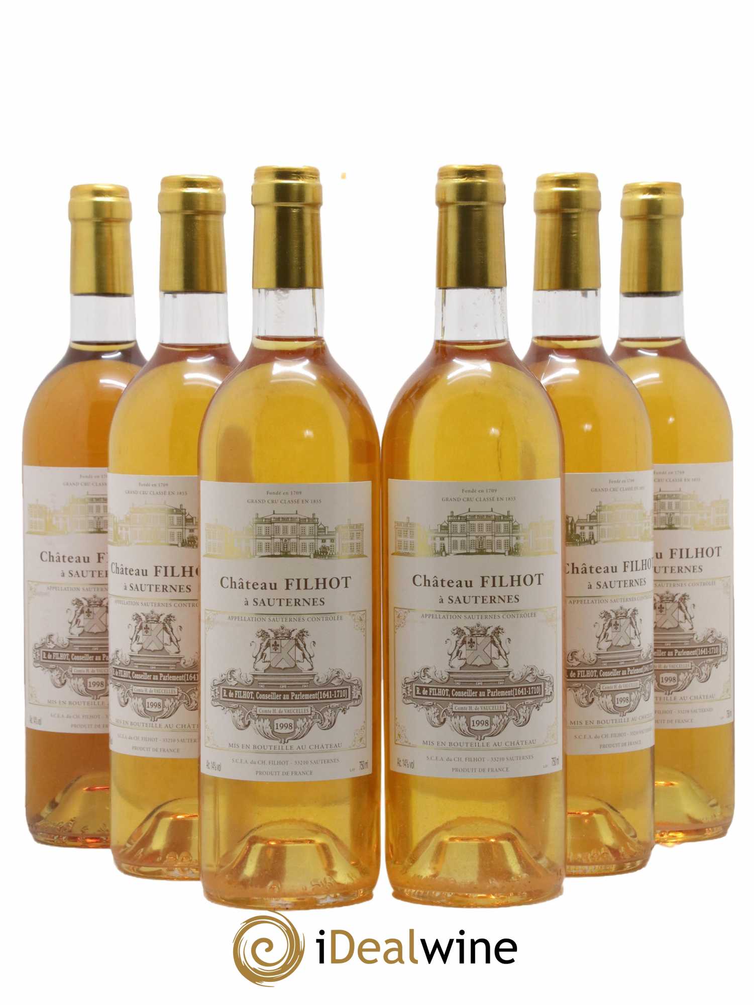Château Filhot 2ème Grand Cru Classé 1998 - Lot de 6 bouteilles - 0
