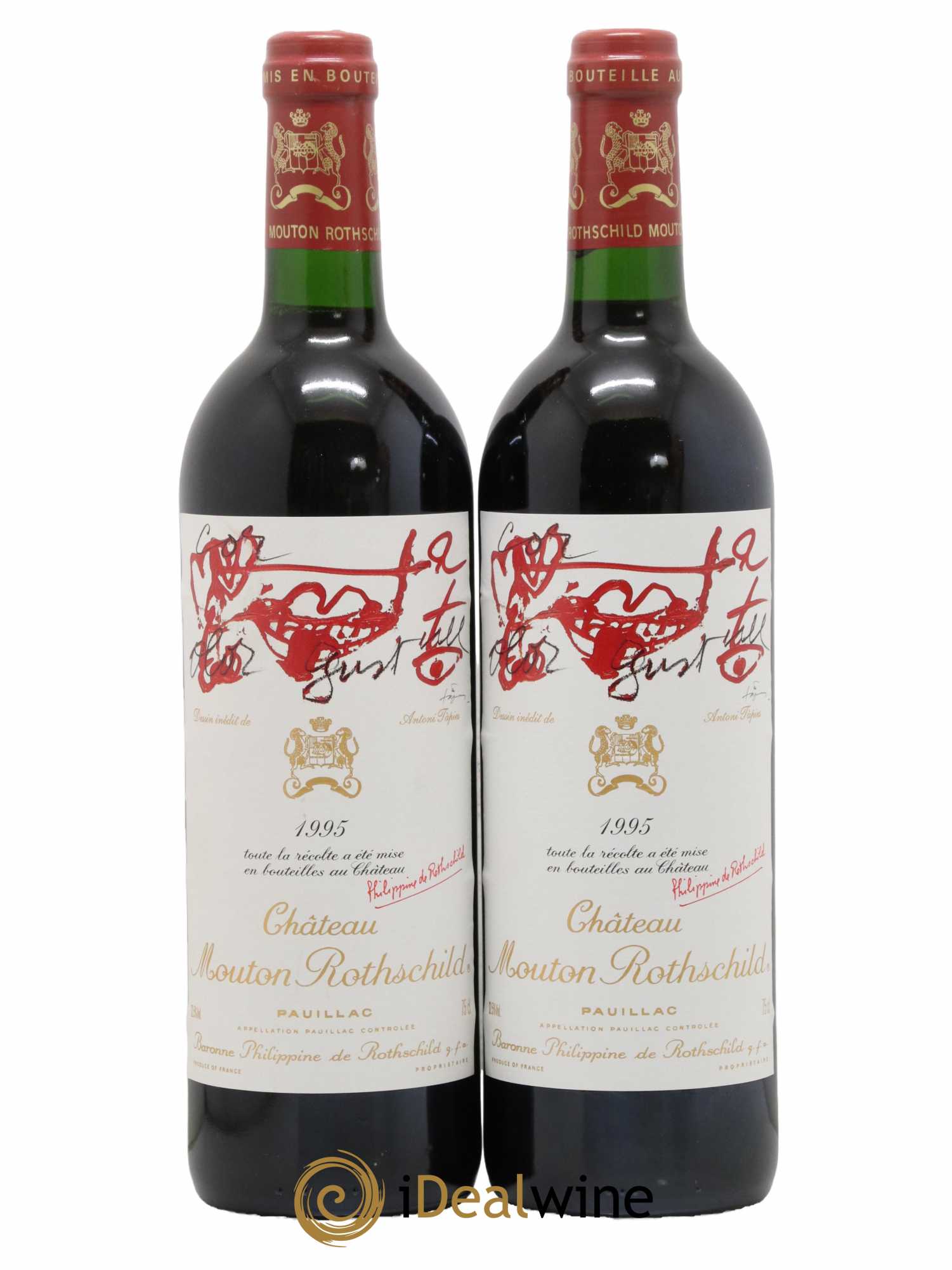 Château Mouton Rothschild 1er Grand Cru Classé 1995 - Lot de 2 bouteilles - 0