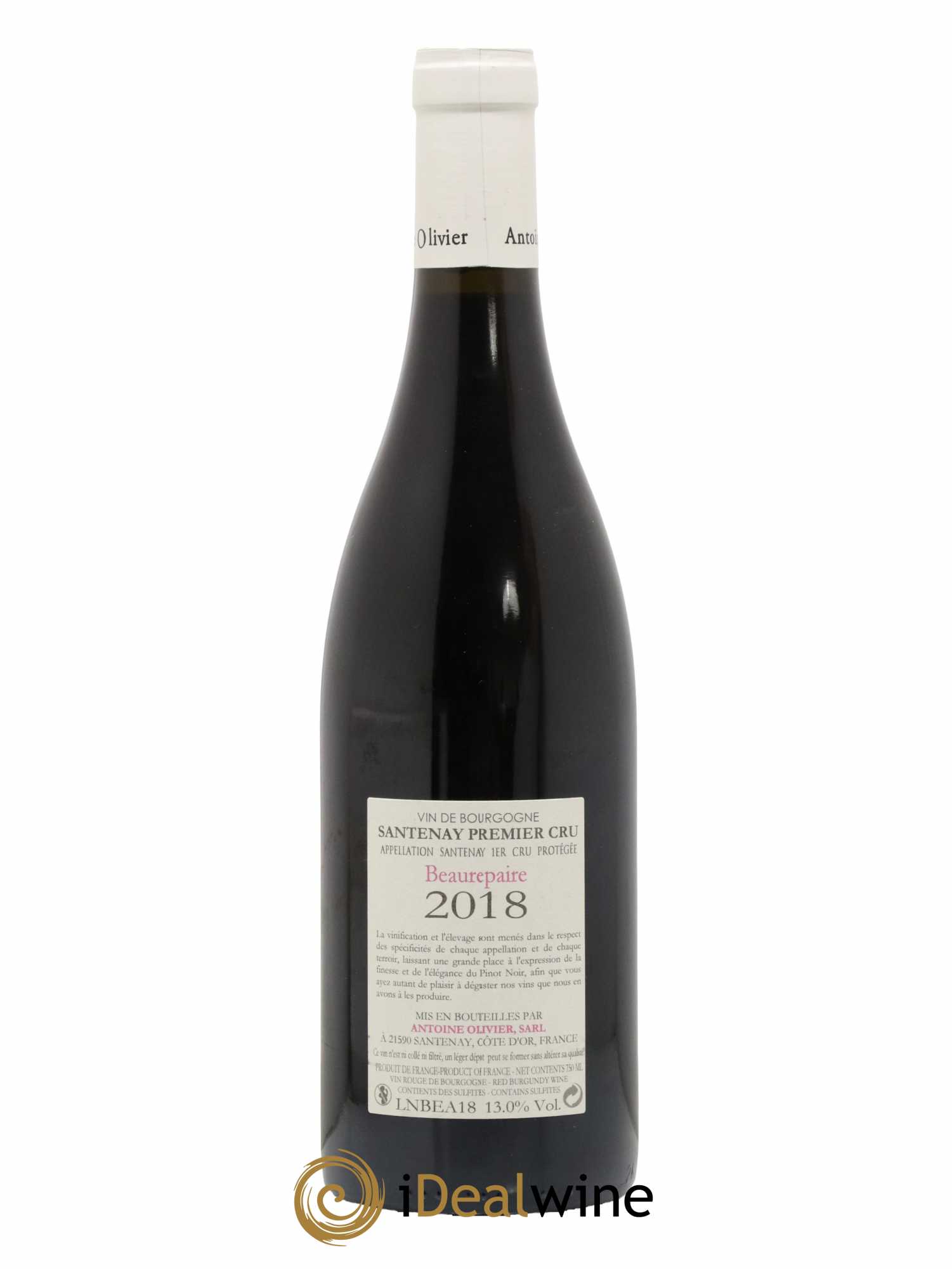 Santenay 1er Cru Beaurepaire Domaine Antoine Olivier 2018 - Lot de 1 bouteille - 1