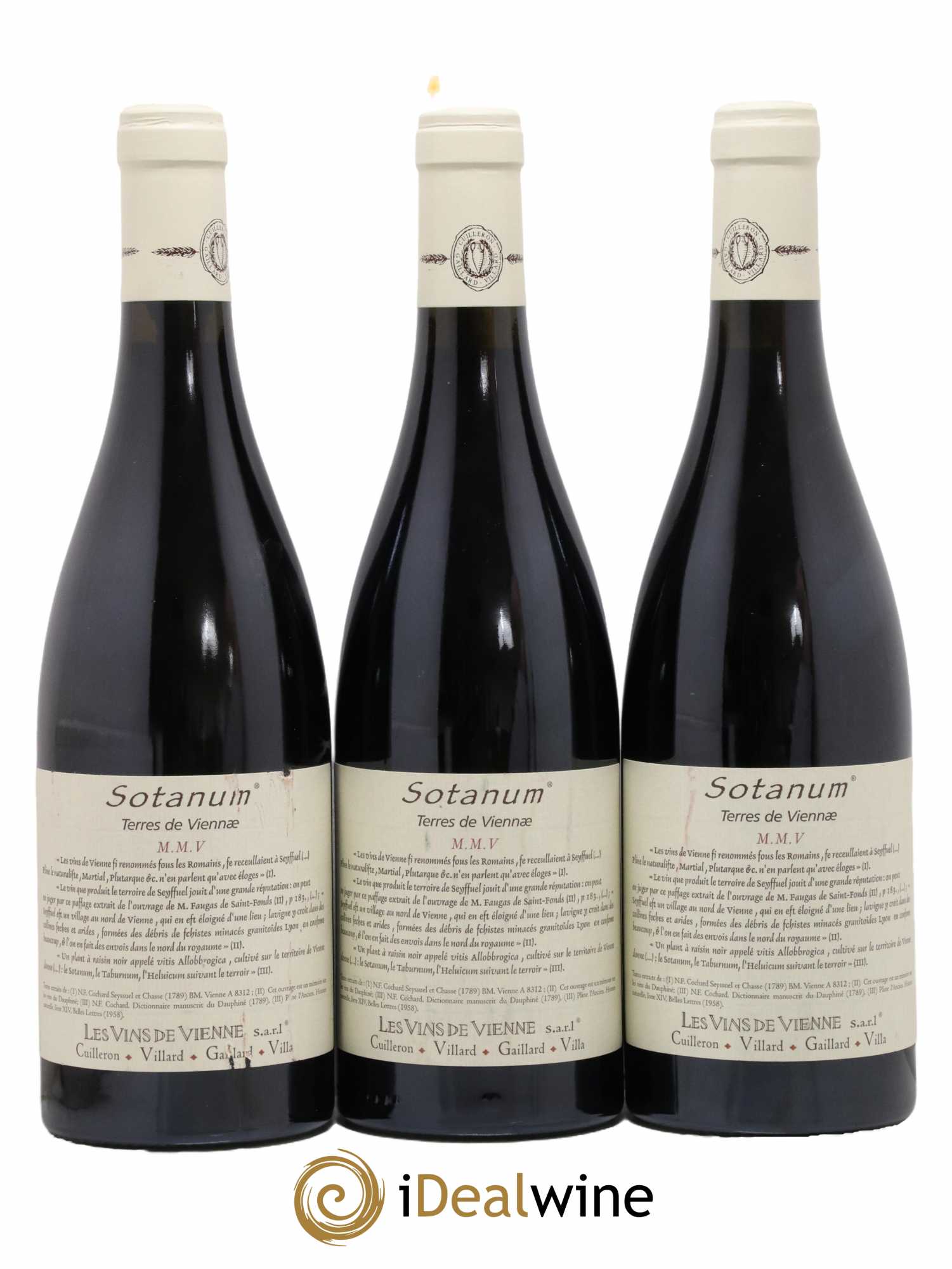 Collines Rhodaniennes Sotanum Les Vins de Vienne 2005 - Lot de 3 bouteilles - 0