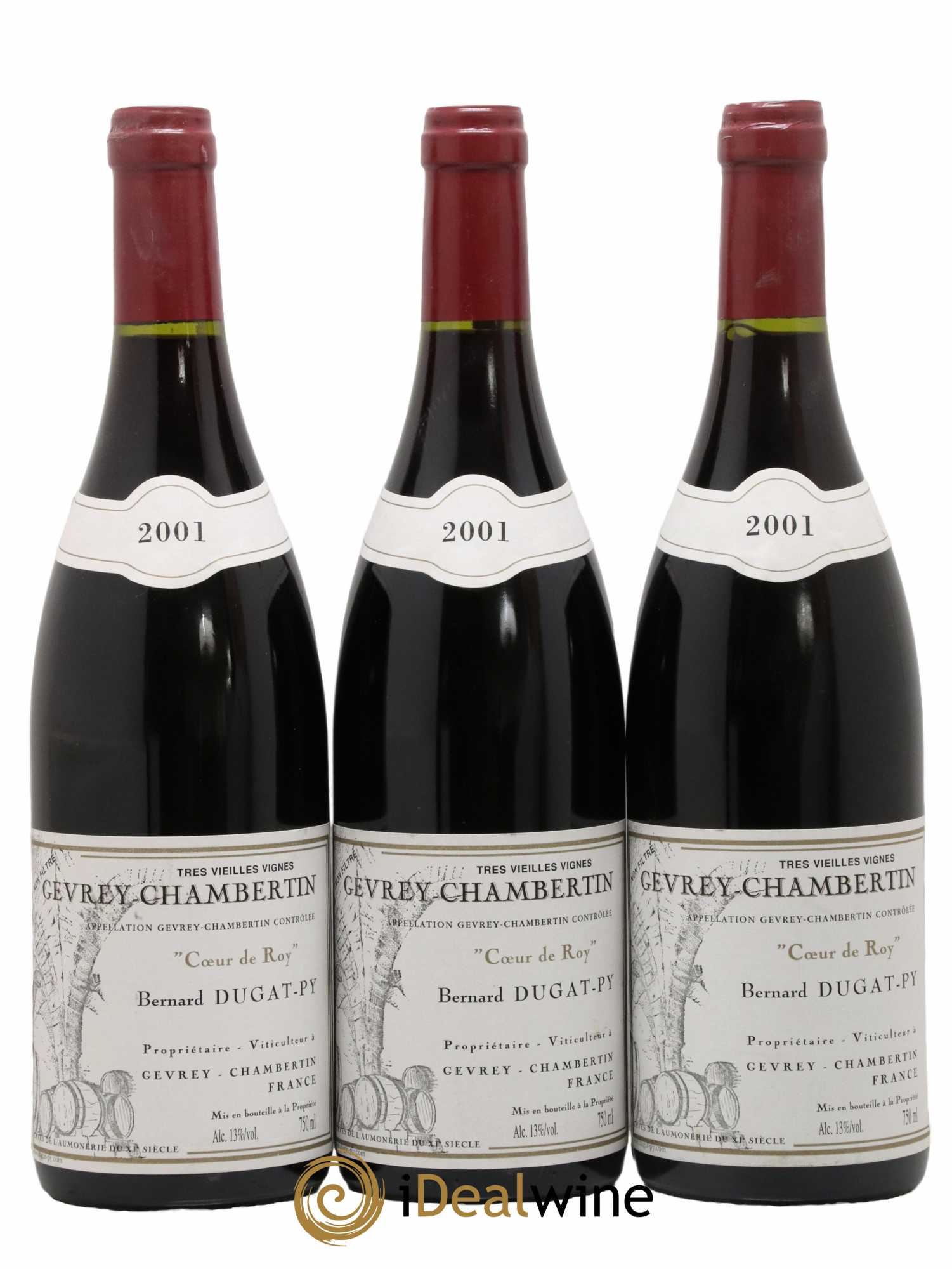 Gevrey-Chambertin Coeur de Roy Très Vieilles Vignes Dugat-Py 2001 - Lot de 3 bouteilles - 0