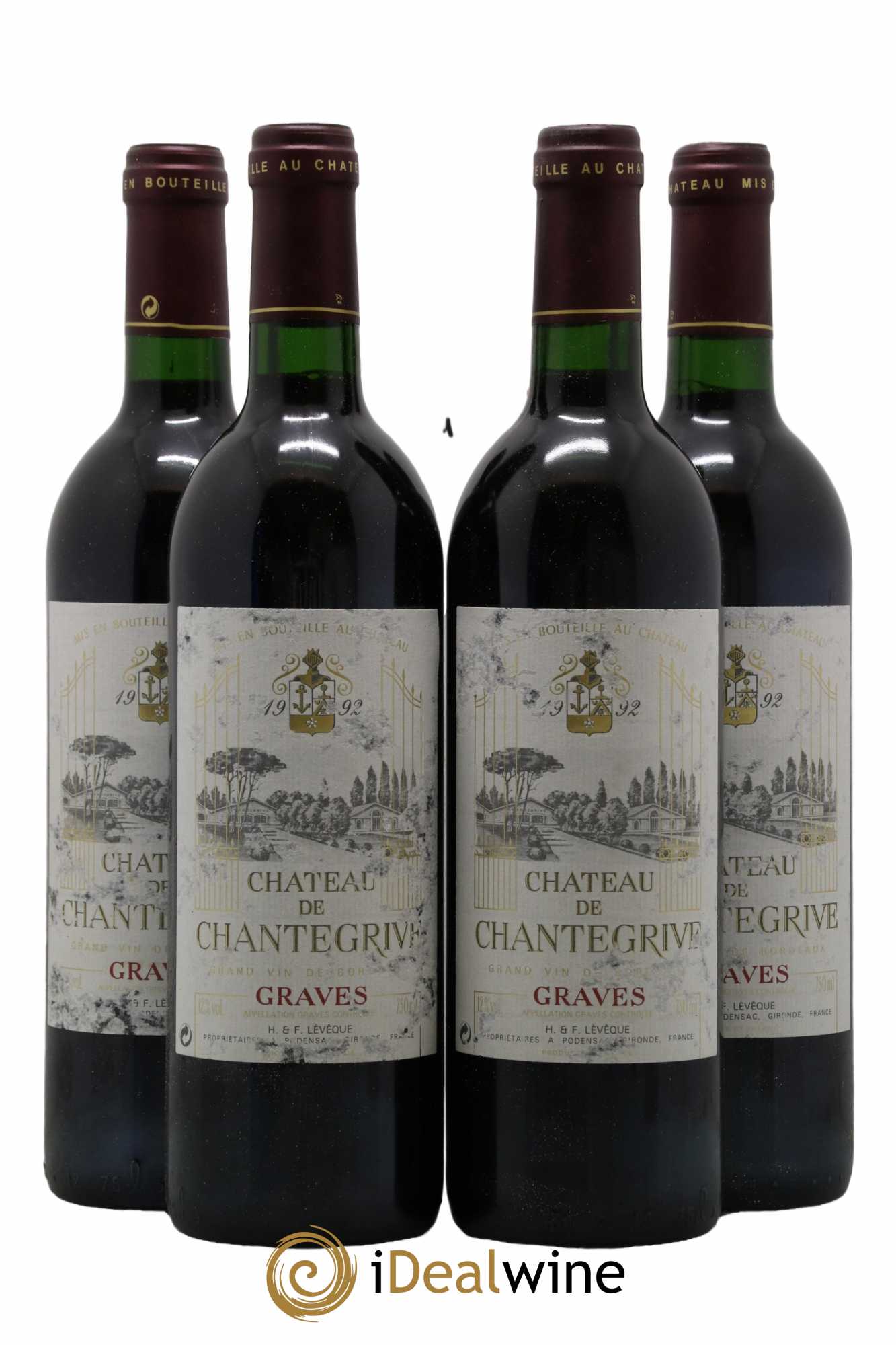 Château de Chantegrive 1992 - Lot de 4 bouteilles - 0