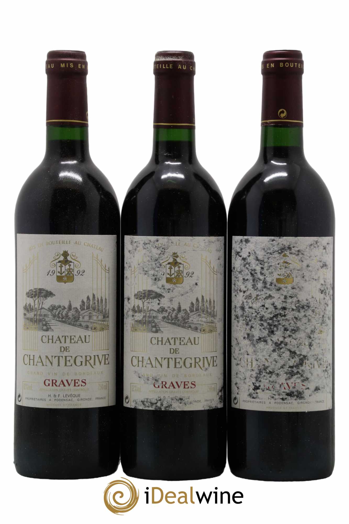 Château de Chantegrive 1992 - Lot de 3 bouteilles - 0