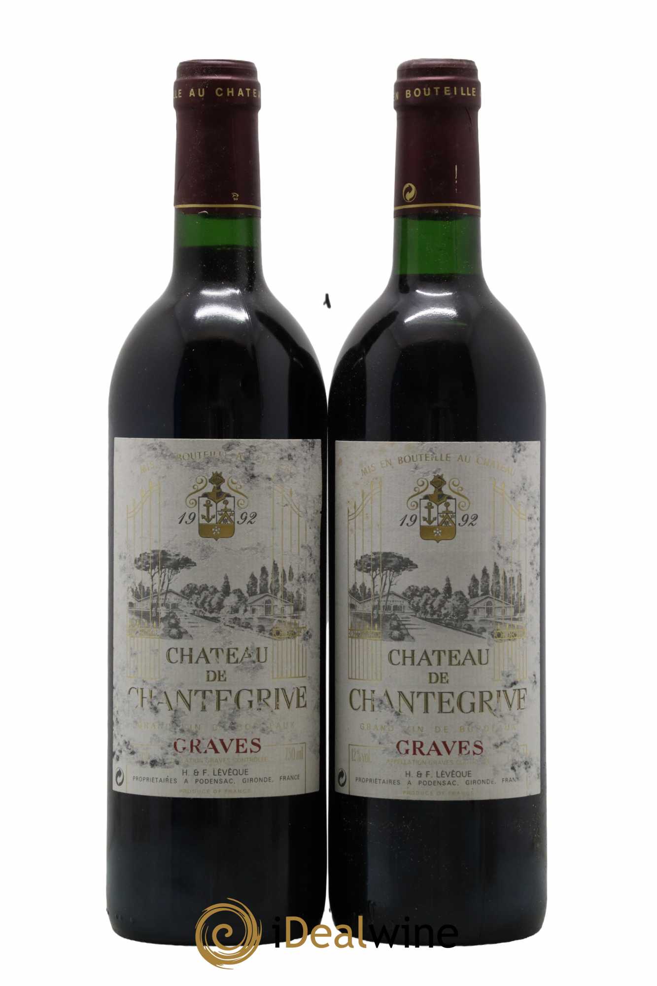 Château de Chantegrive 1992 - Lot de 2 bouteilles - 0