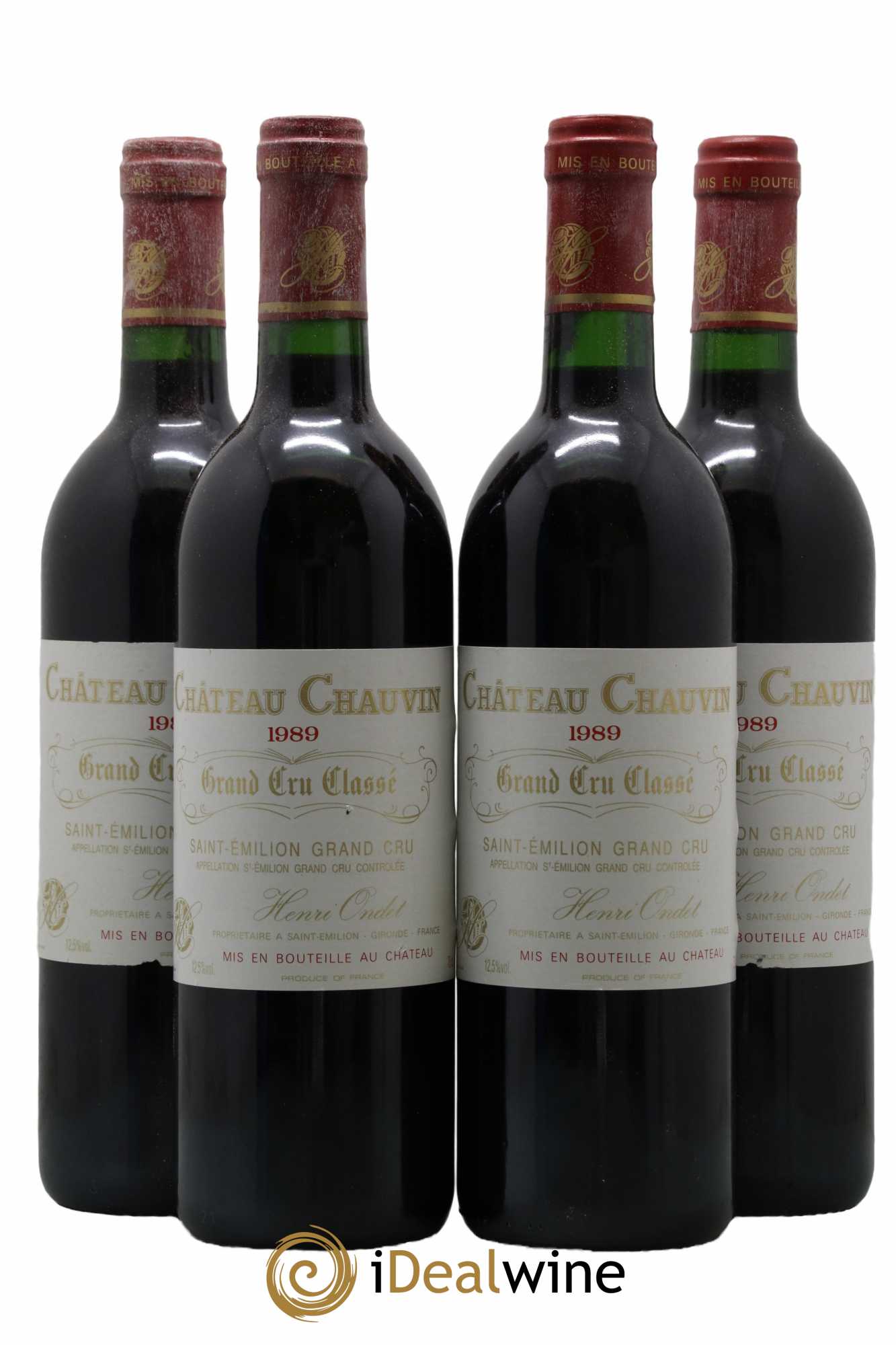 Château Chauvin Grand Cru Classé 1989 - Lot de 4 bouteilles - 0